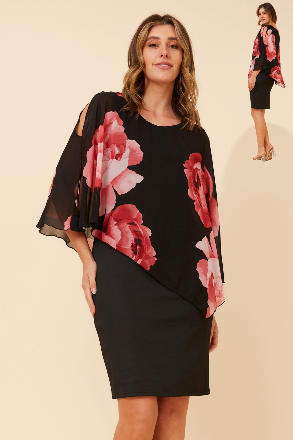 Andy Cold Shoulder Dress D525806 Multi Black