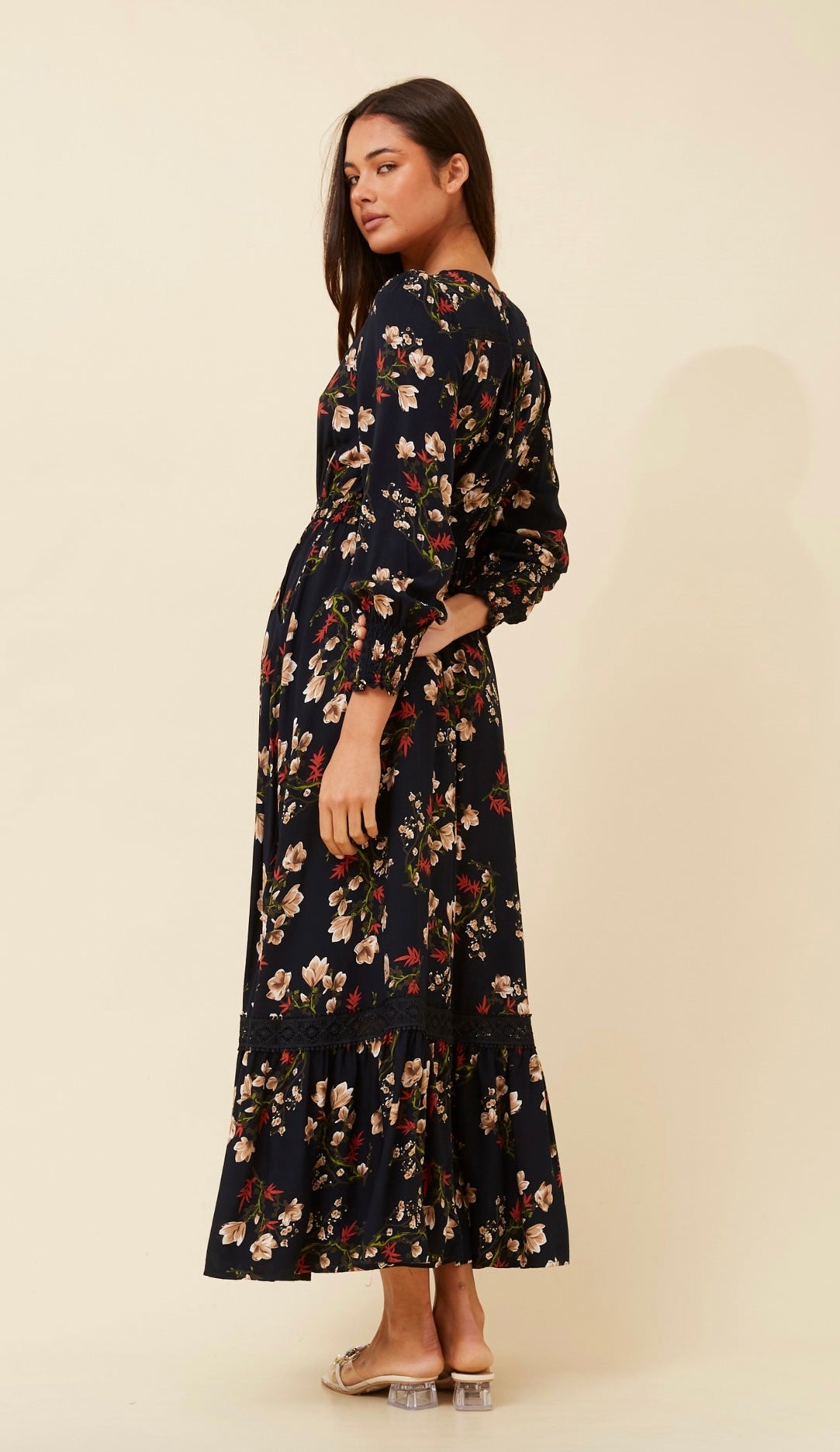 Jensen Floral Print Maxi Dress MultiNavy