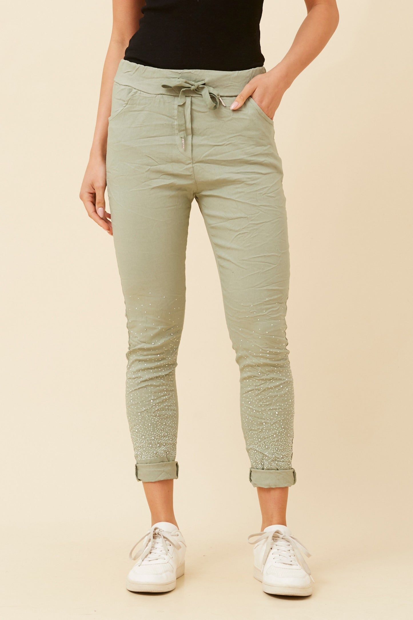 Cielo Italian Diamante Pant P523835 Sage