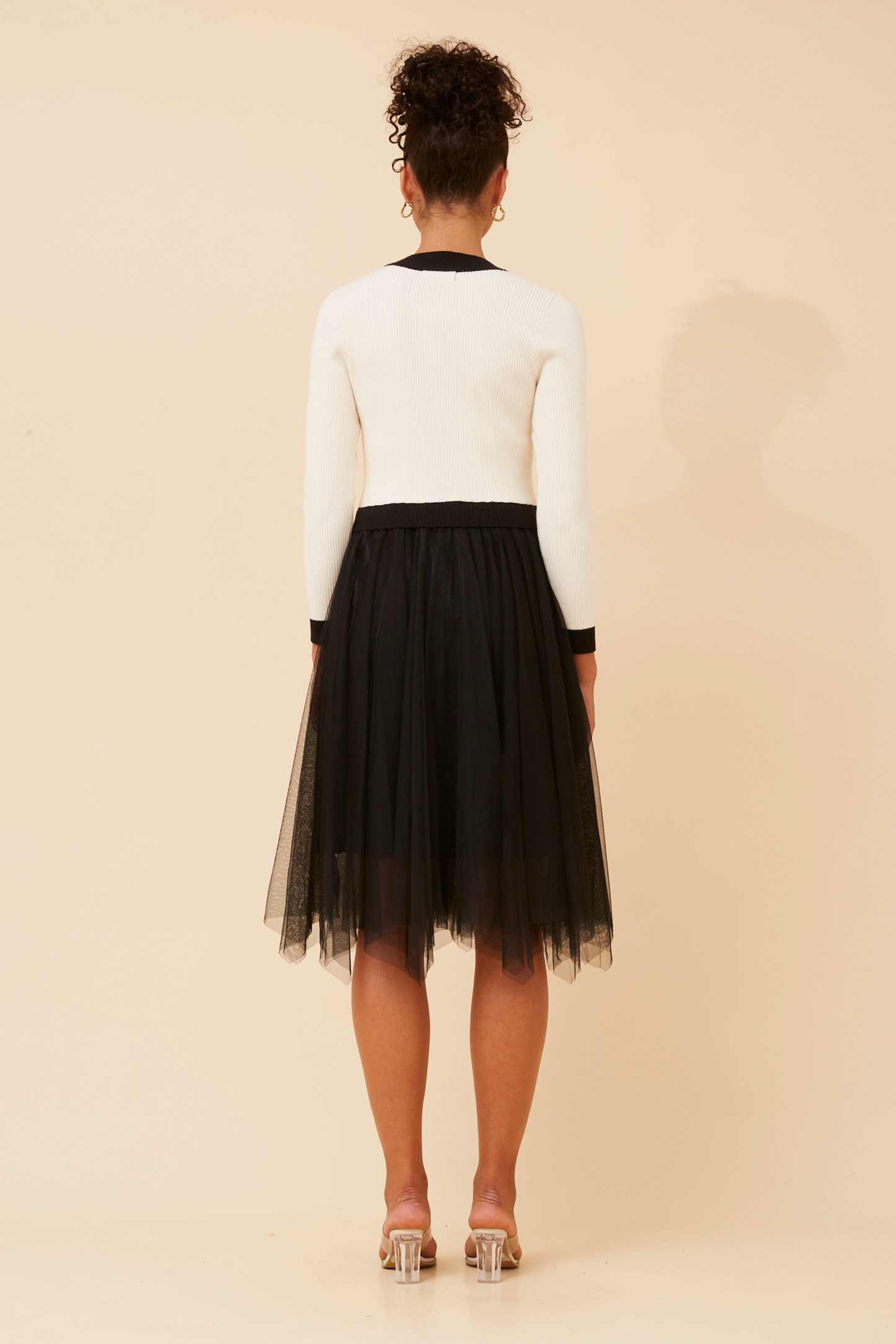 Ovi Knit Dress with Tulle Skirt KD175609