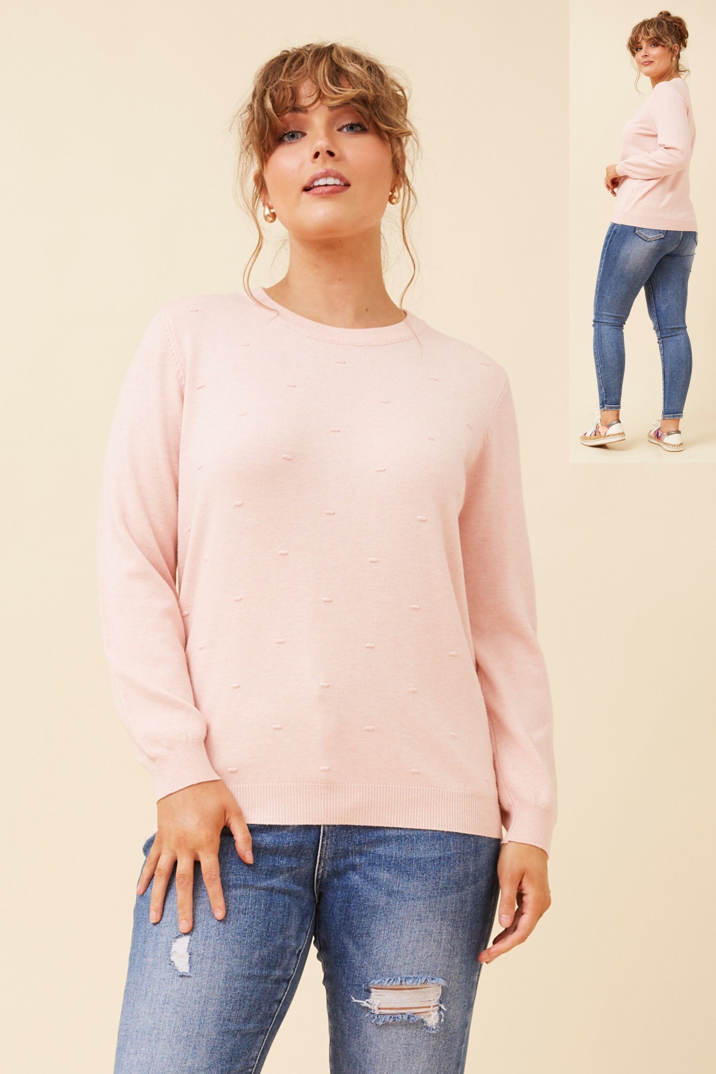 Tilli Dot Pattern Jumper KP522515 Blush