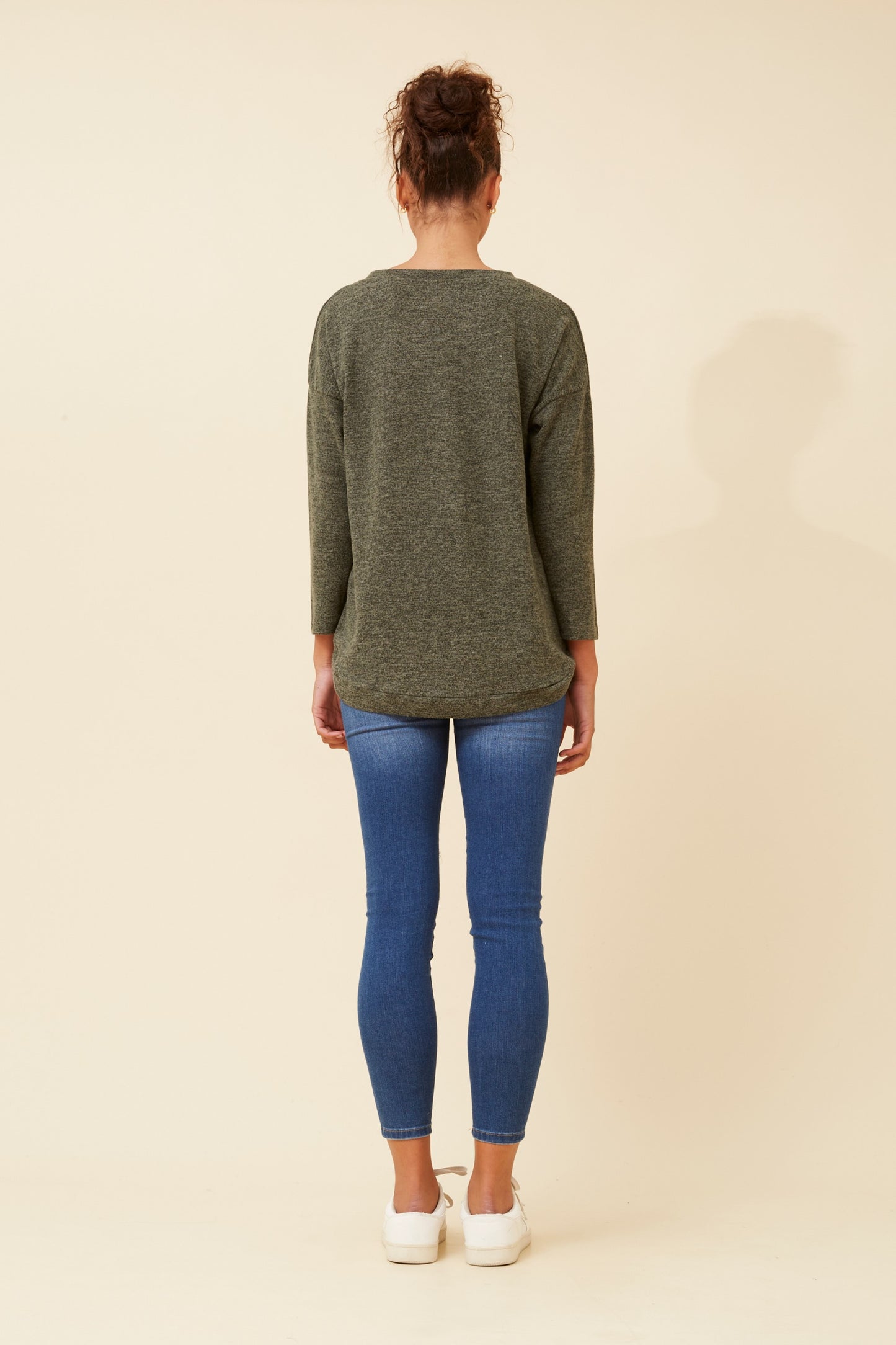 Ari Curved Hem Top T522369 Khaki