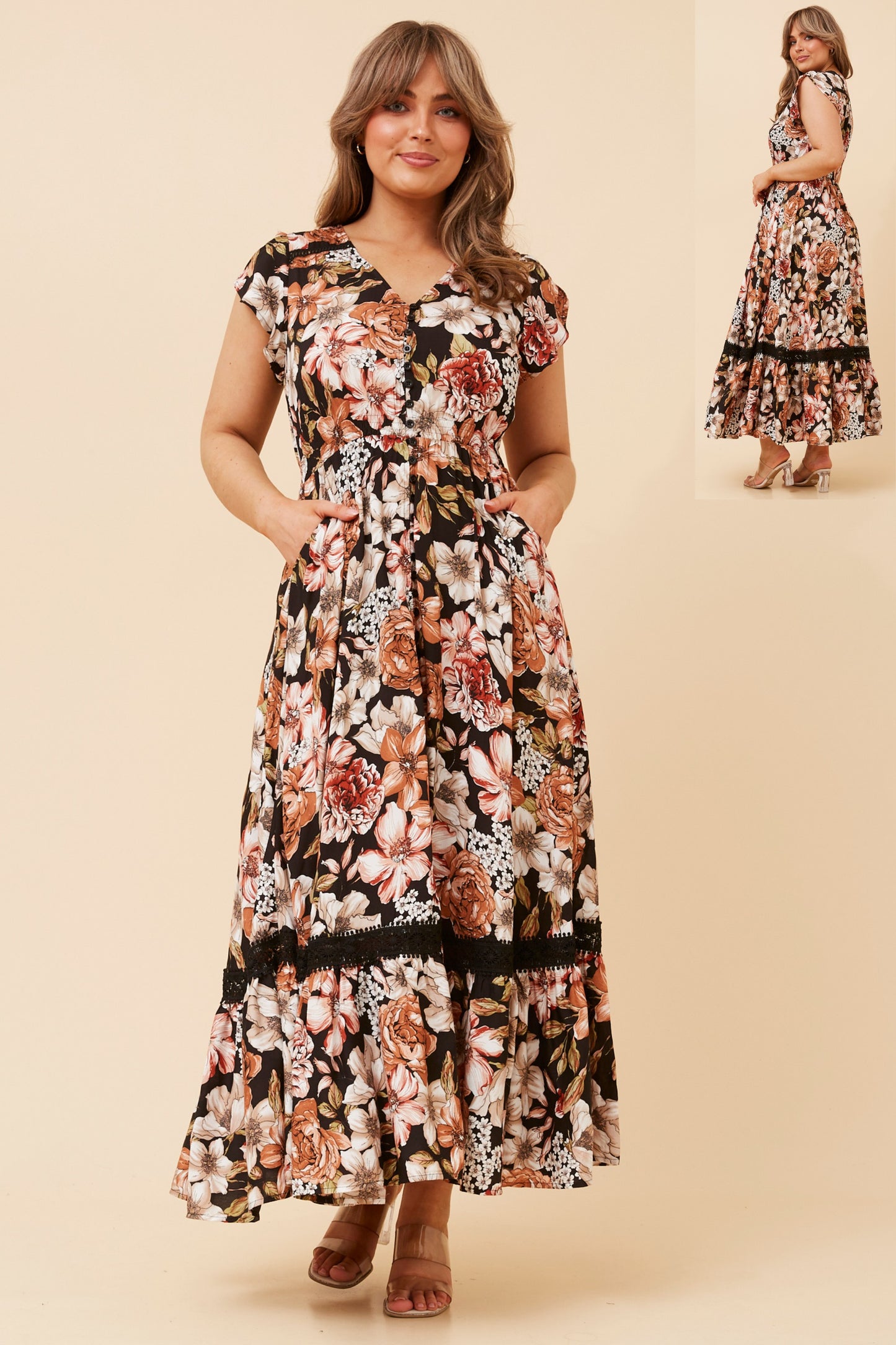 Indi Flower Print Maxi Dress - D525664