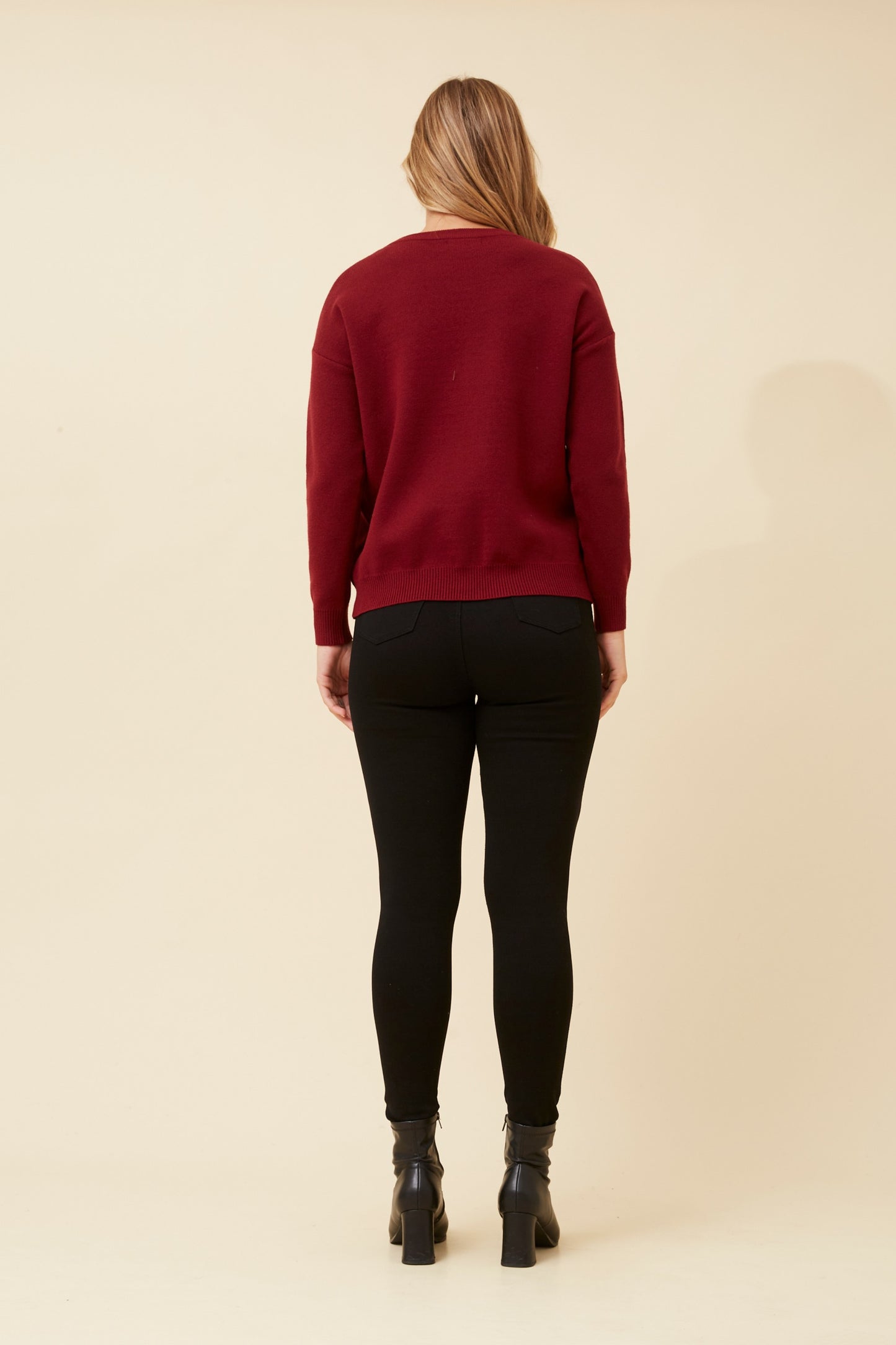 Ashley Bow Knit KP522493 Burgundy