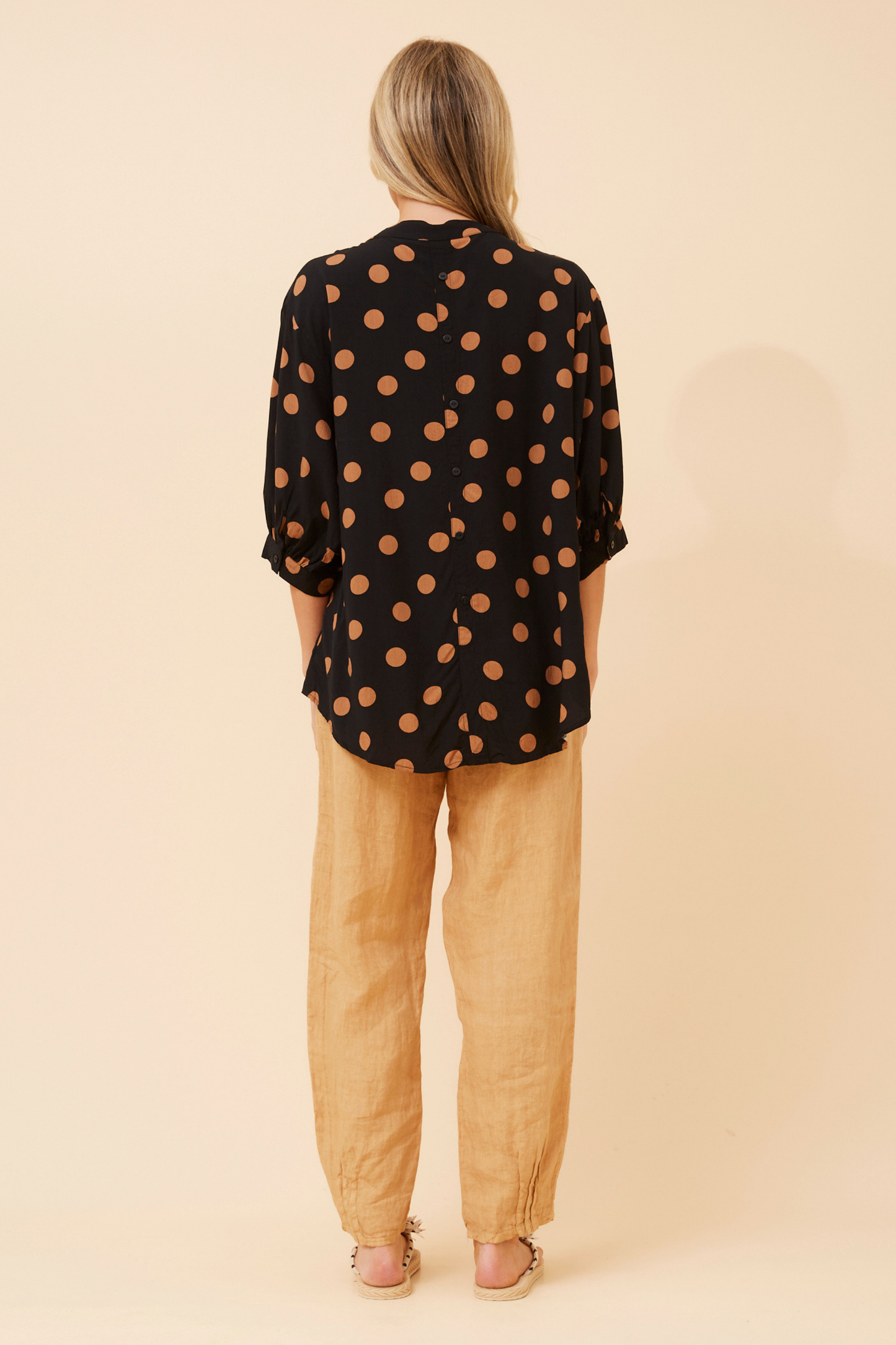 Rosa Polka Shirt with Back Button Detail - T526337