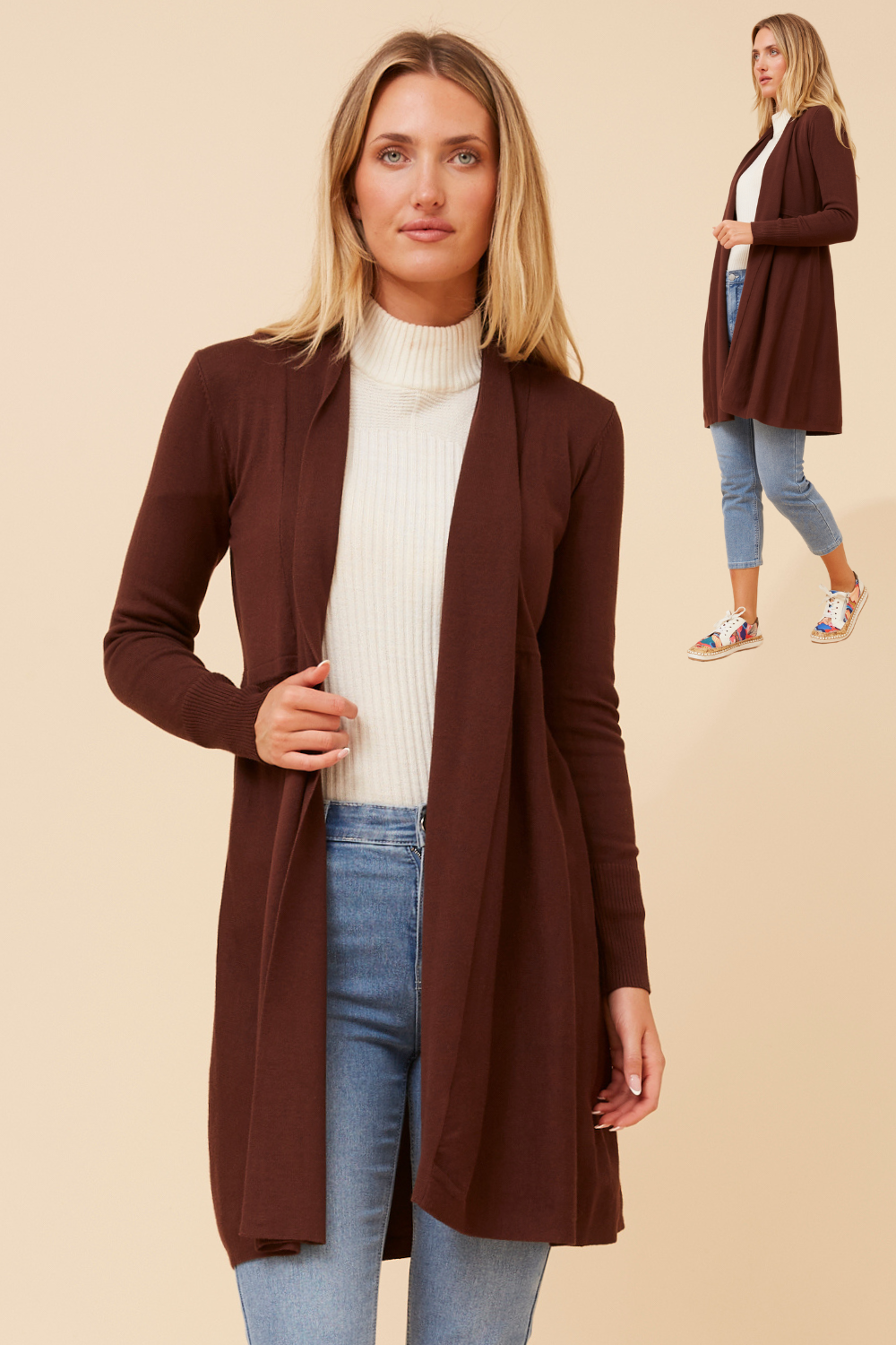 Casey Knit Cardigan KC518716 Chocolate