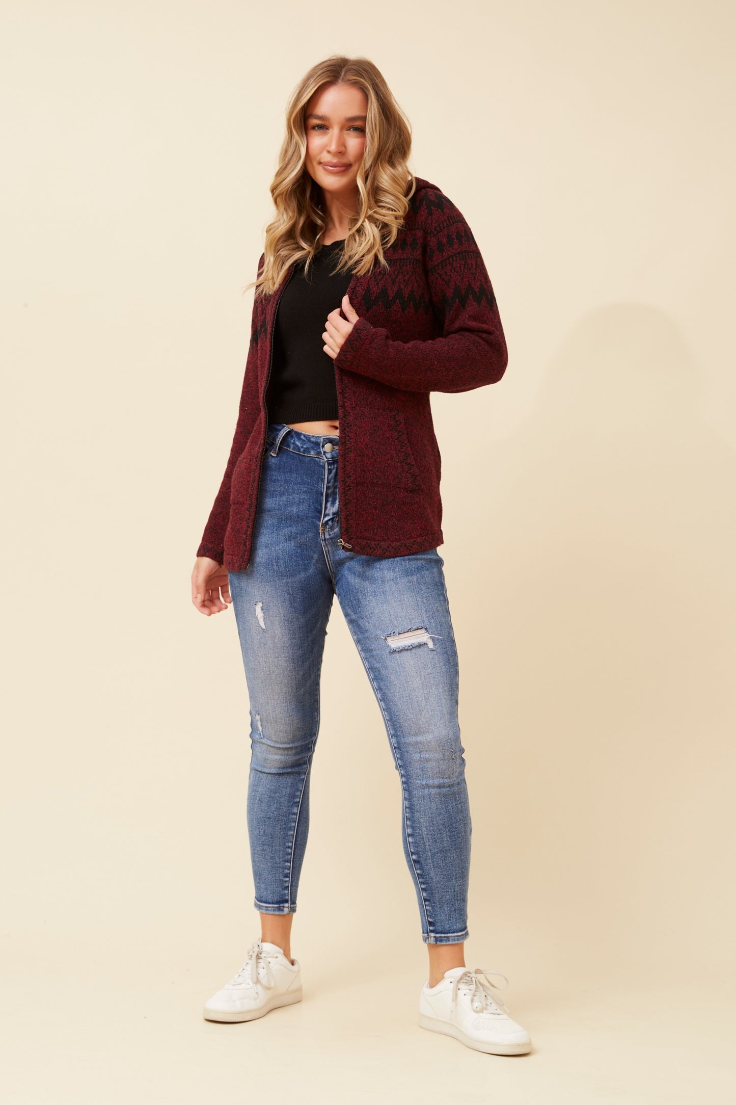 Emily Knit Cardigan with zip front KC518375