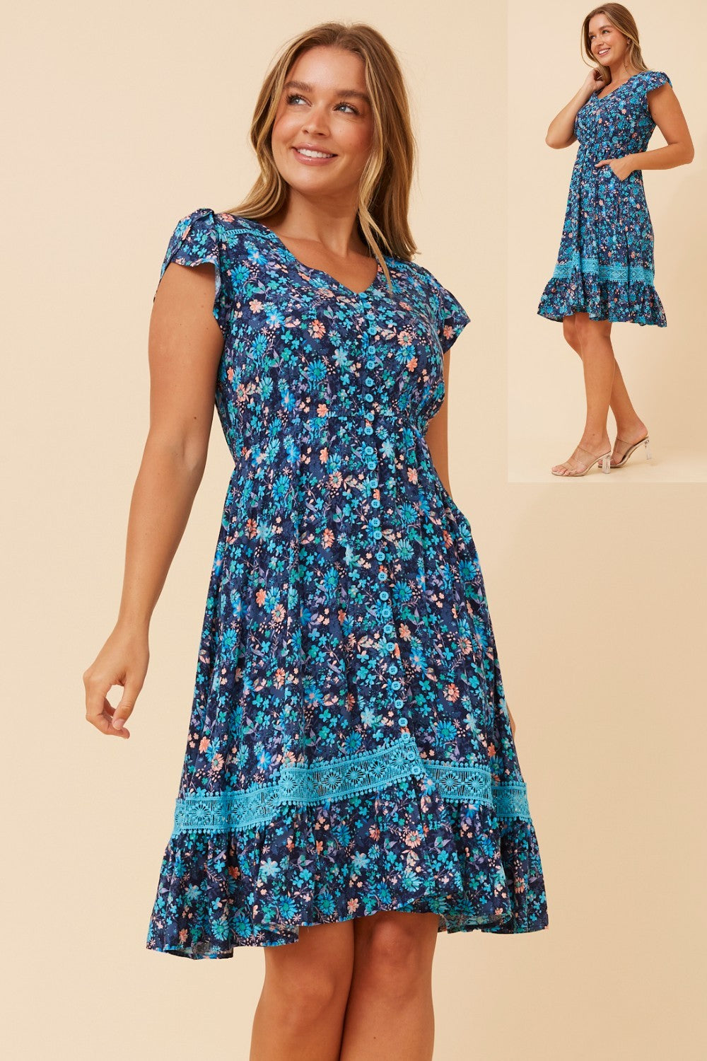 Milan Floral Knee Dress - D525950