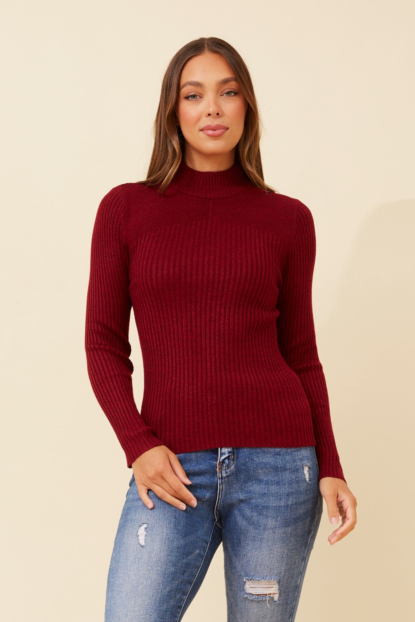 Alba Knit Jumper KP508787 Red Pear