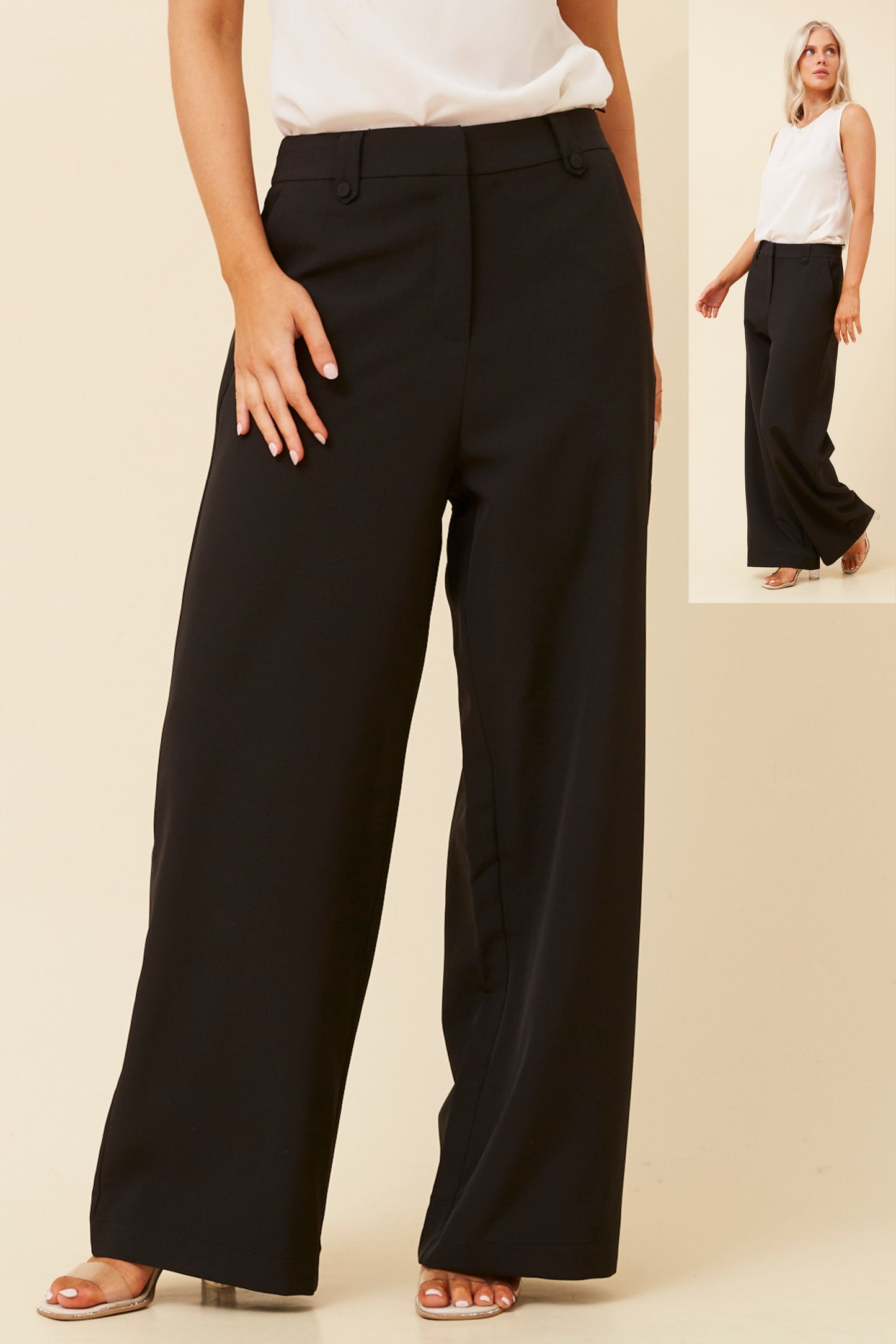 Kaia Wide Leg Dressy Pant P521911 Black