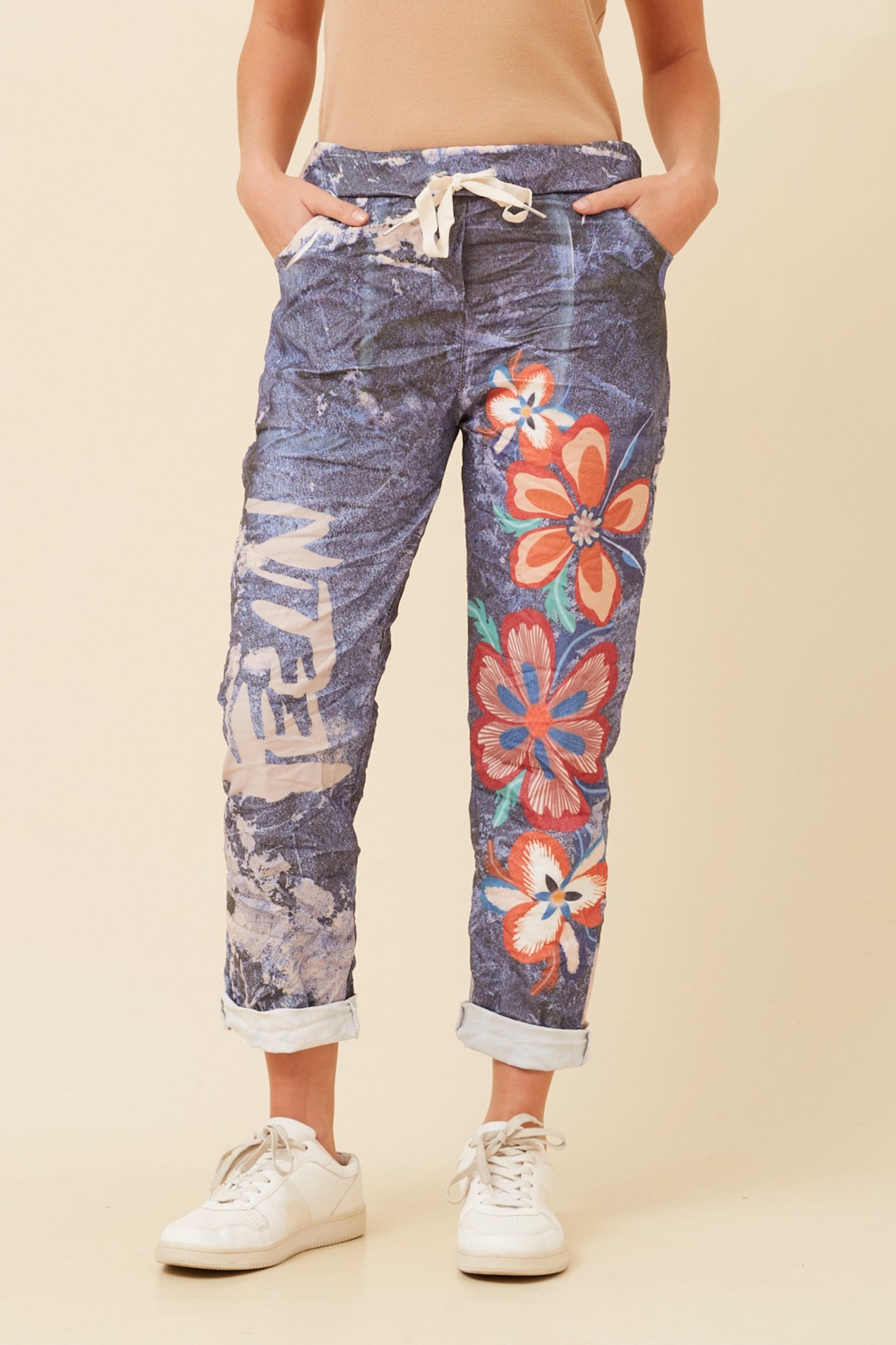 Lucia Italian Floral Pant P523793 Blue