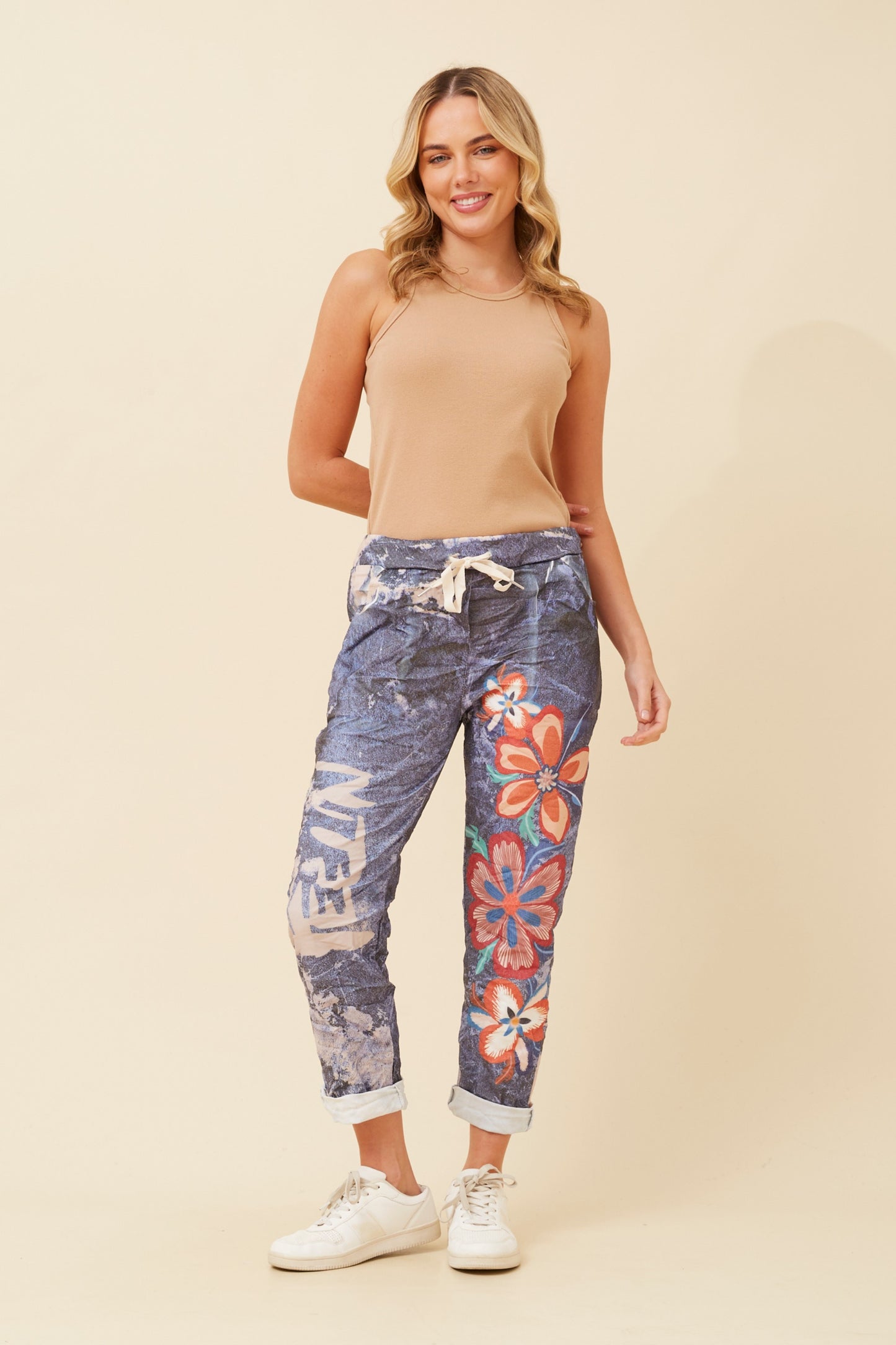 Lucia Italian Floral Pant P523793 Blue