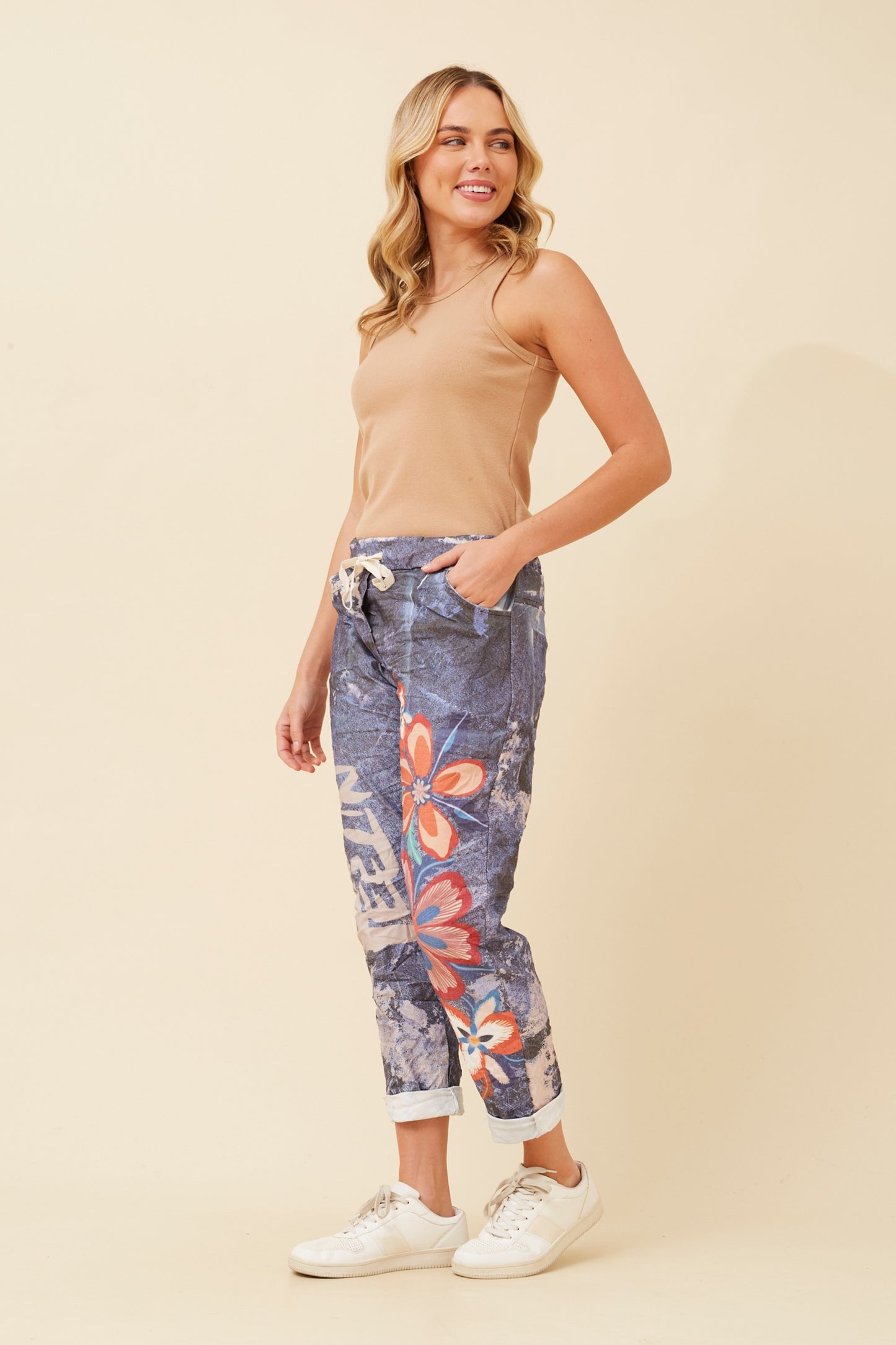 Lucia Italian Floral Pant P523793 Blue