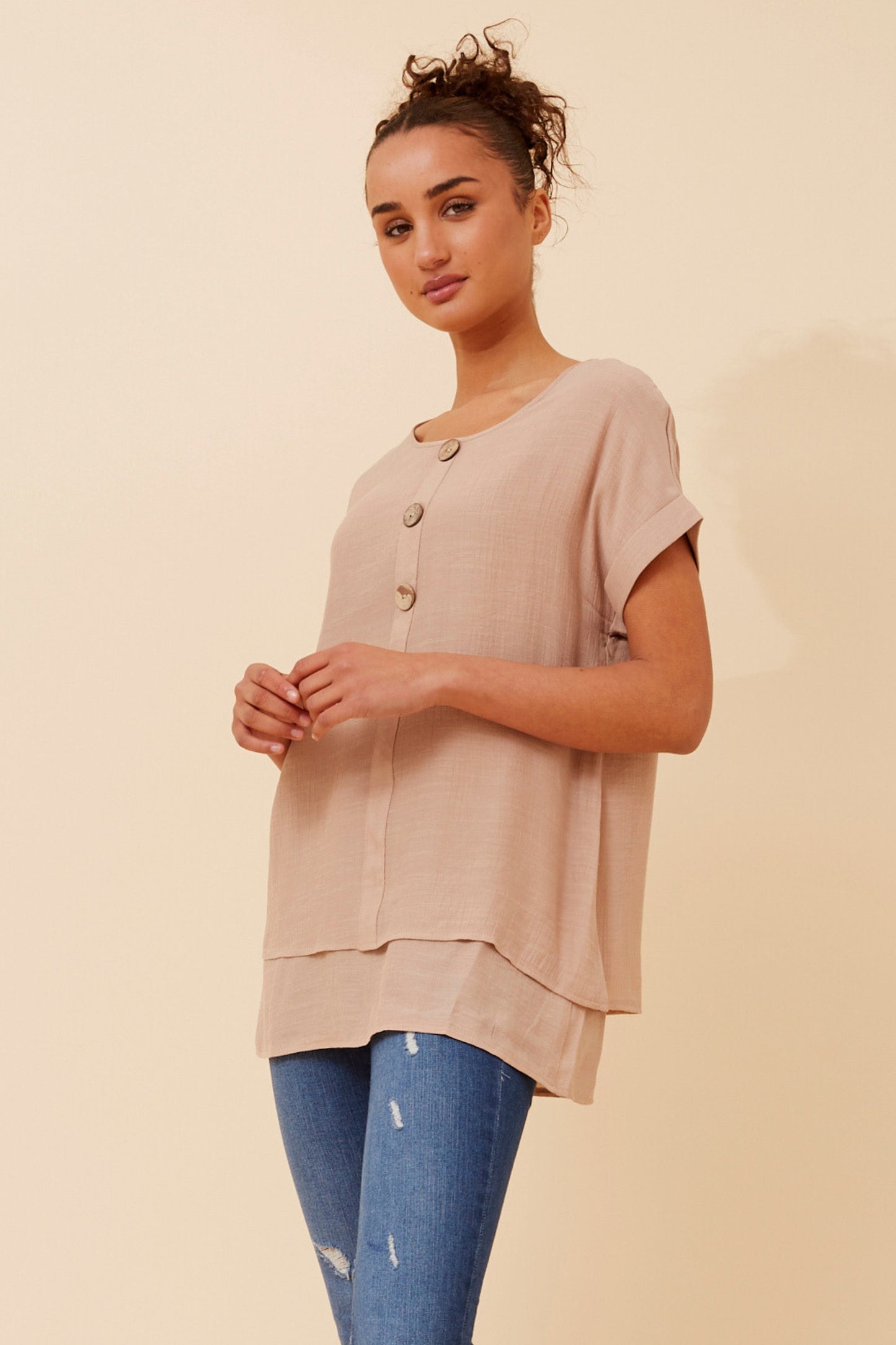 Soraya Double Layer Top T523077 Taupe
