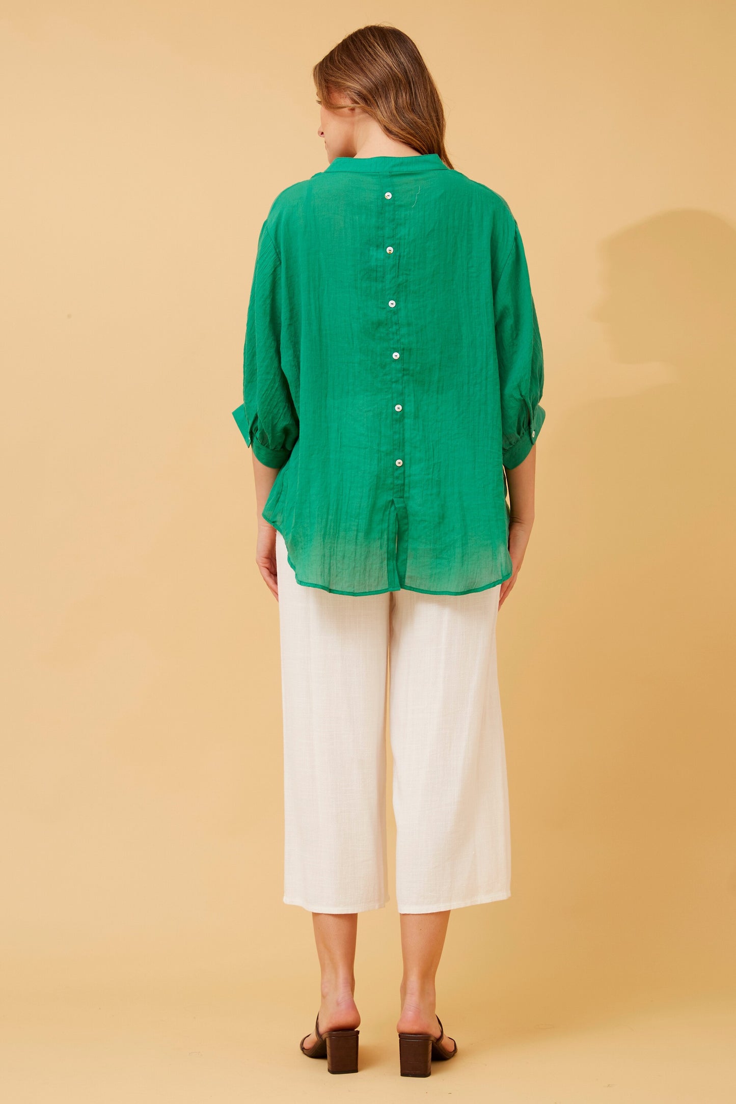 Rosa Shirt with Back Button Detail -Jade T511586