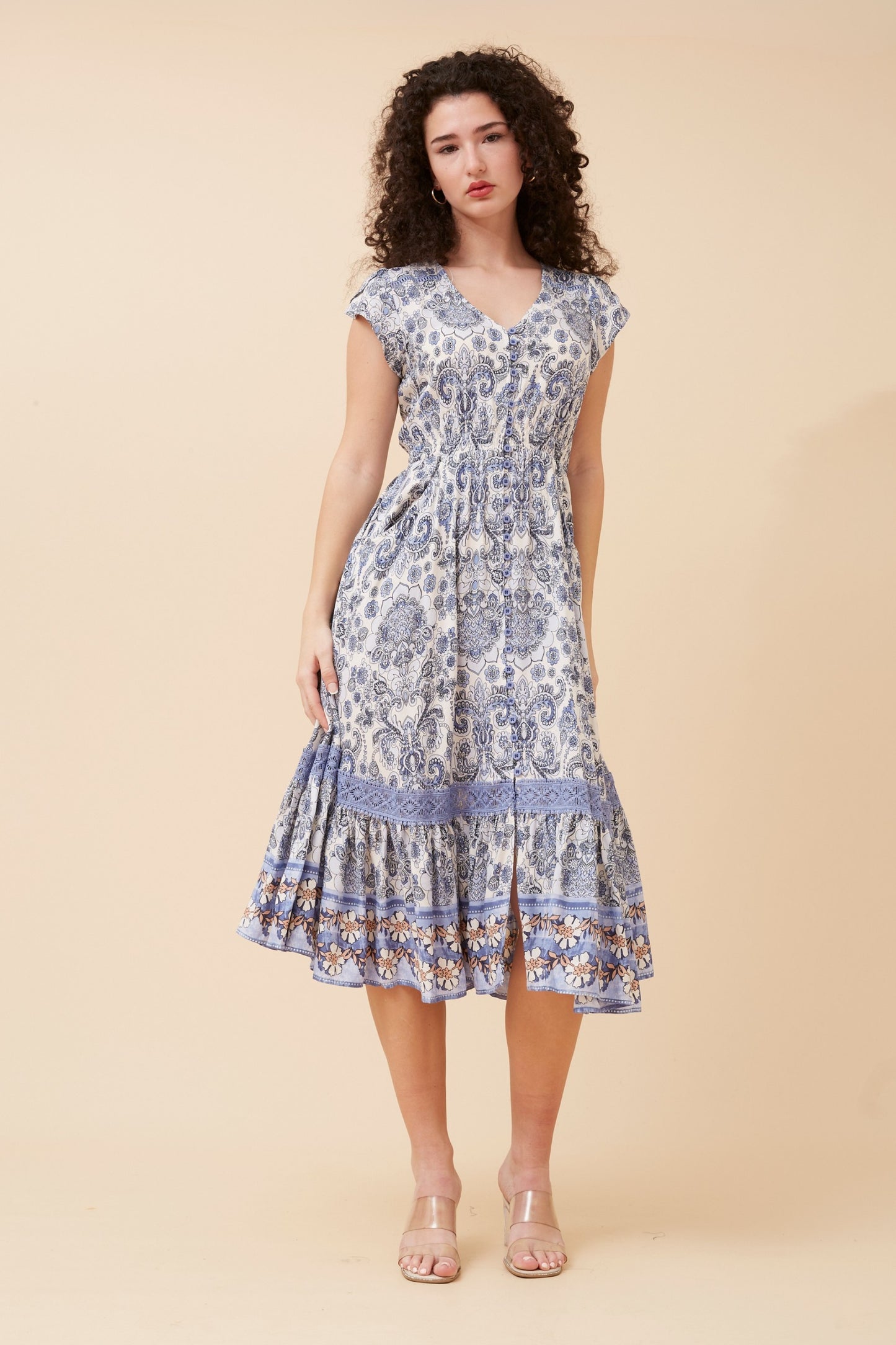 Inara Flower Print Midi Dress - D523258