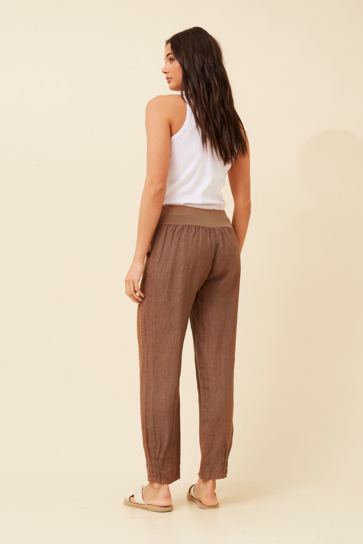 Linen Italian Pant P516694 Tabacco