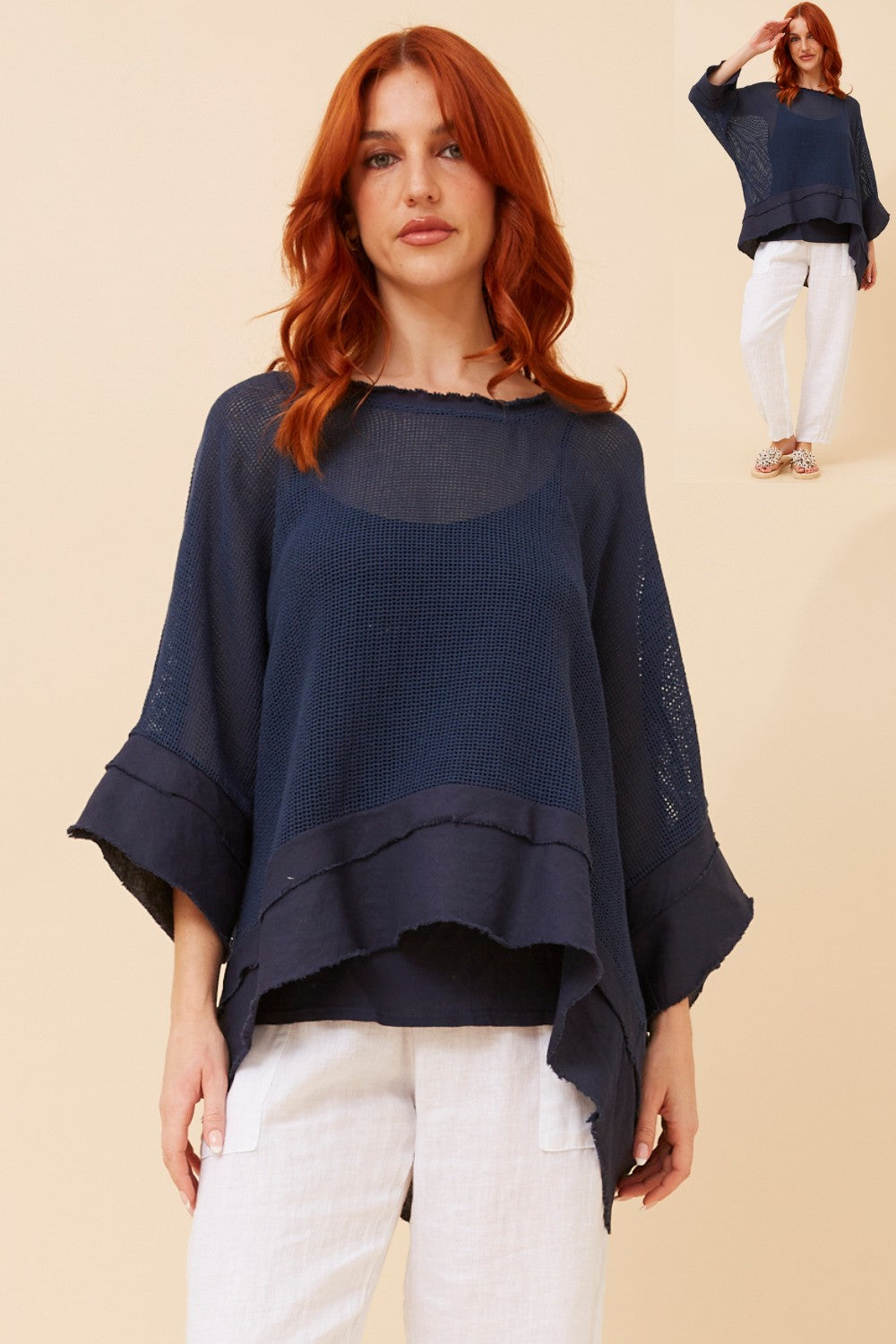 Miya Mesh Italian Top T522434 Navy