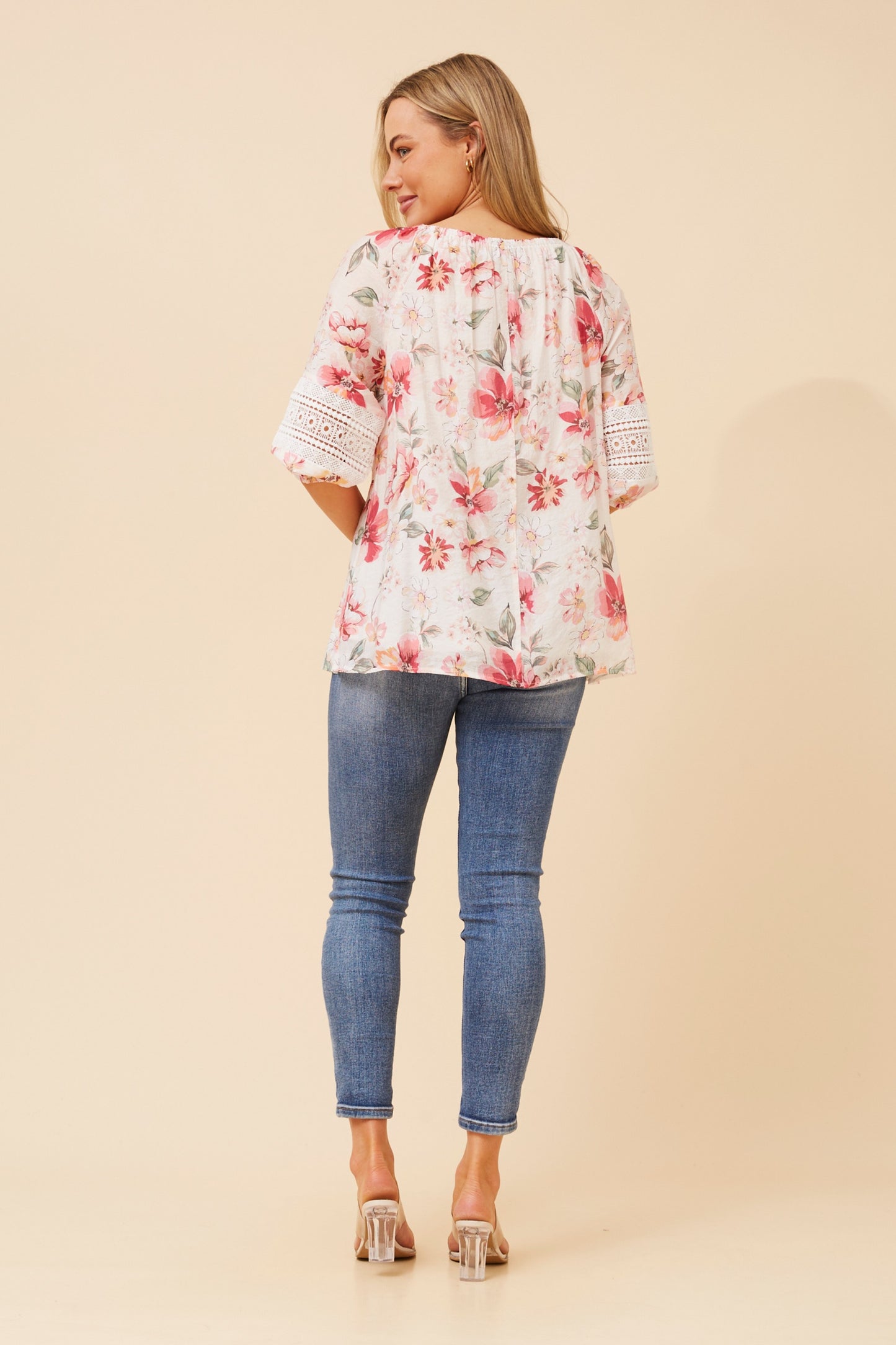 Reba Print Peasant Top - T167816