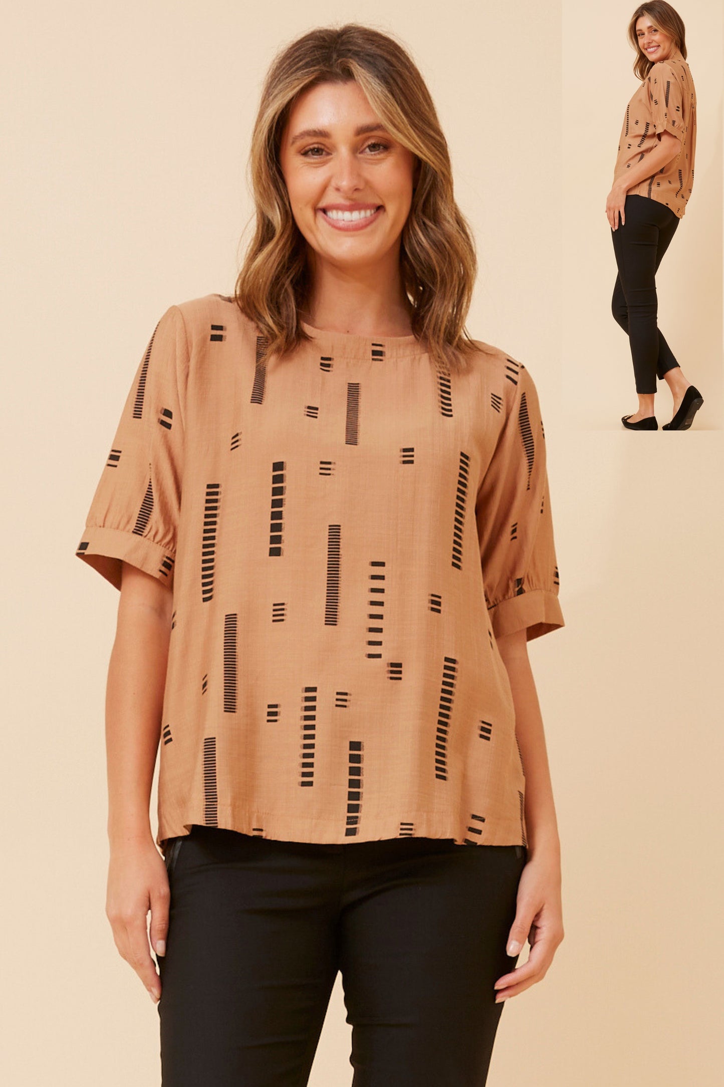 Carolyn Short Sleeve Top - Toffee T731876