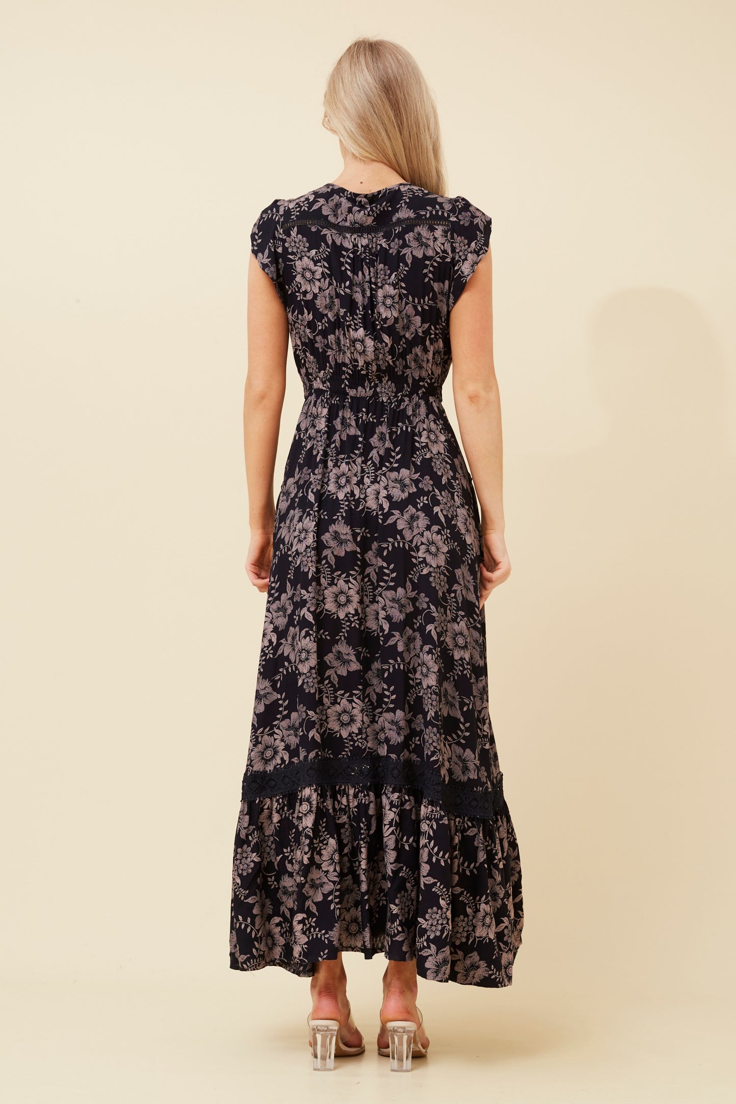 Rayln Floral Maxi Dress - D519387 Navy
