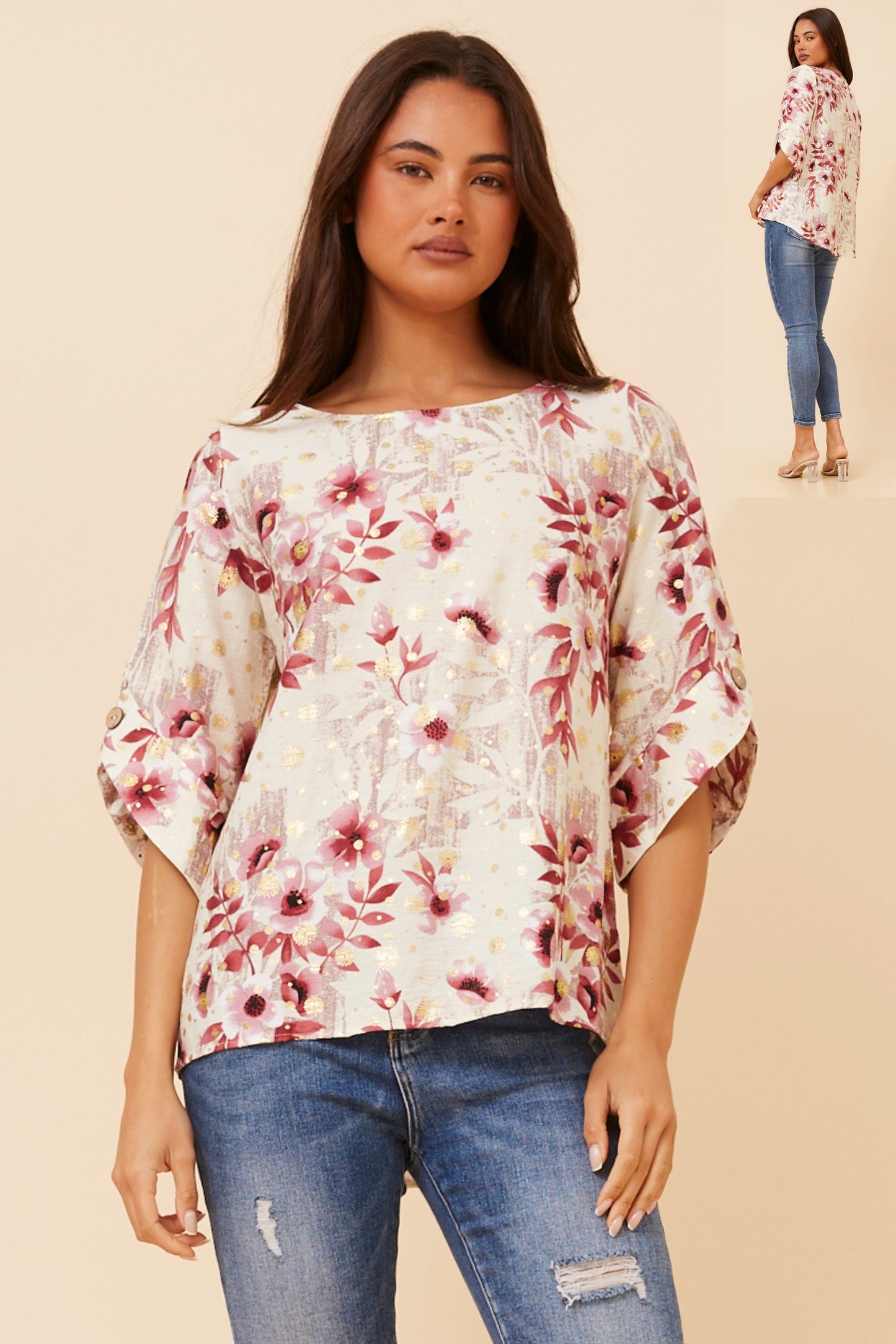 Tobi Foil Printed Top T734969