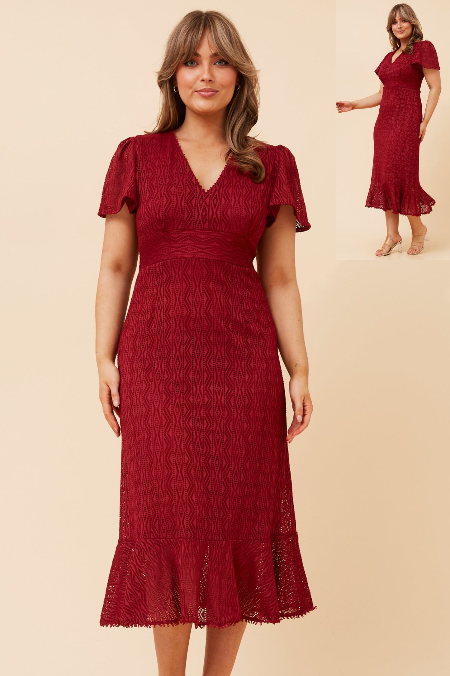 Samara Fitted Lace Long Dress D525703