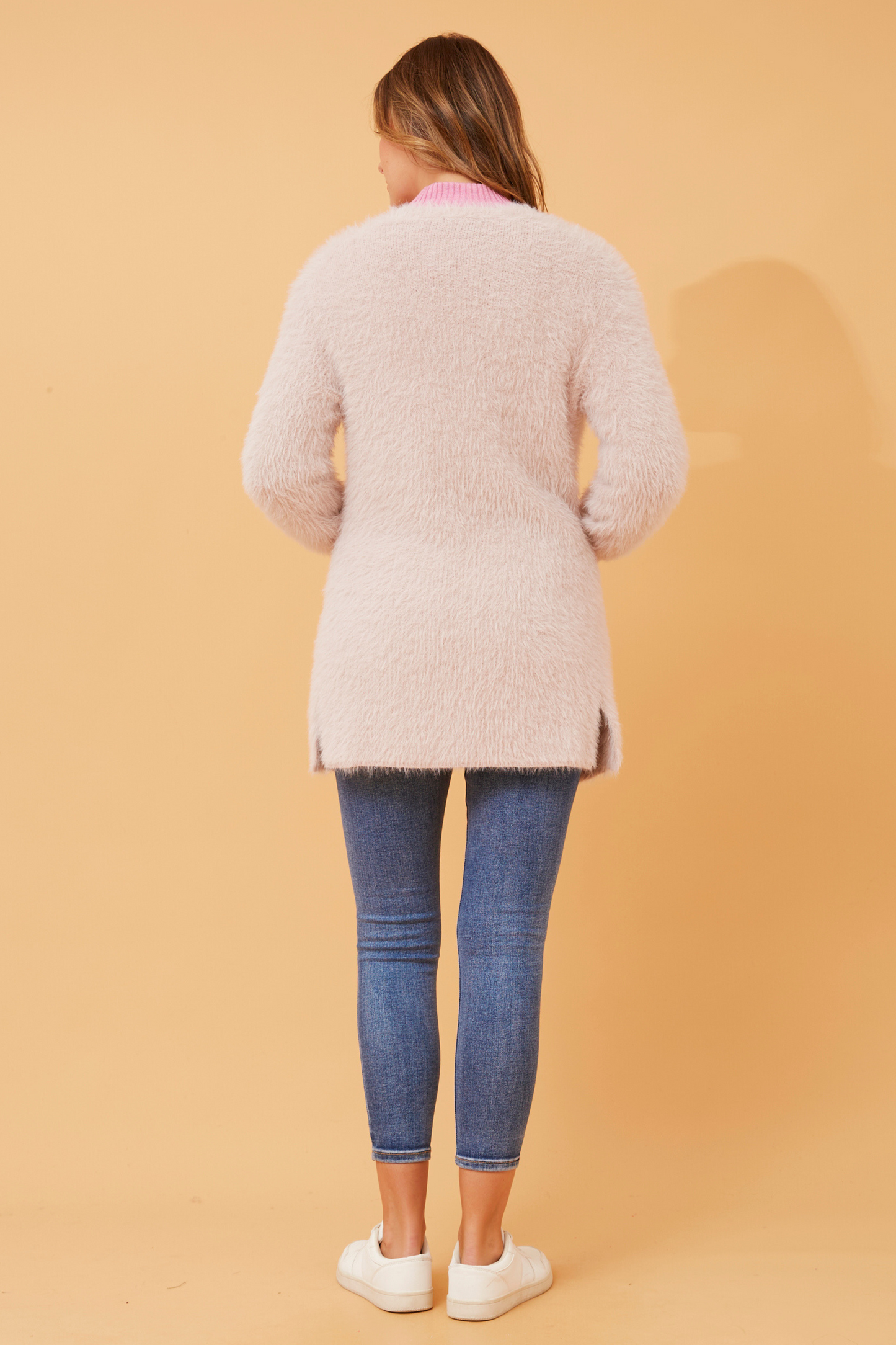 Davie Long Sleeves Eyelash Knit Cardigan KC508495 Pink