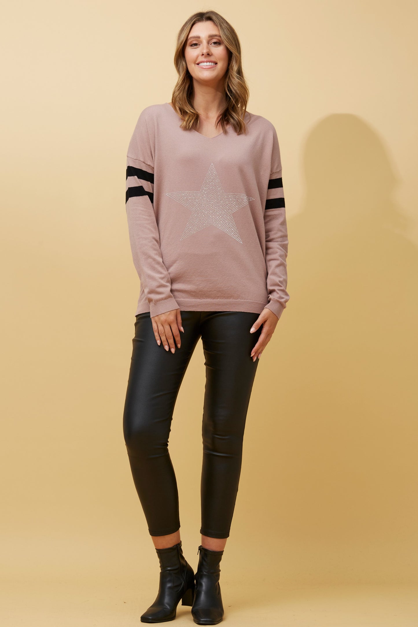 Abrielle Star Embellishment Knit Jumper KP156290