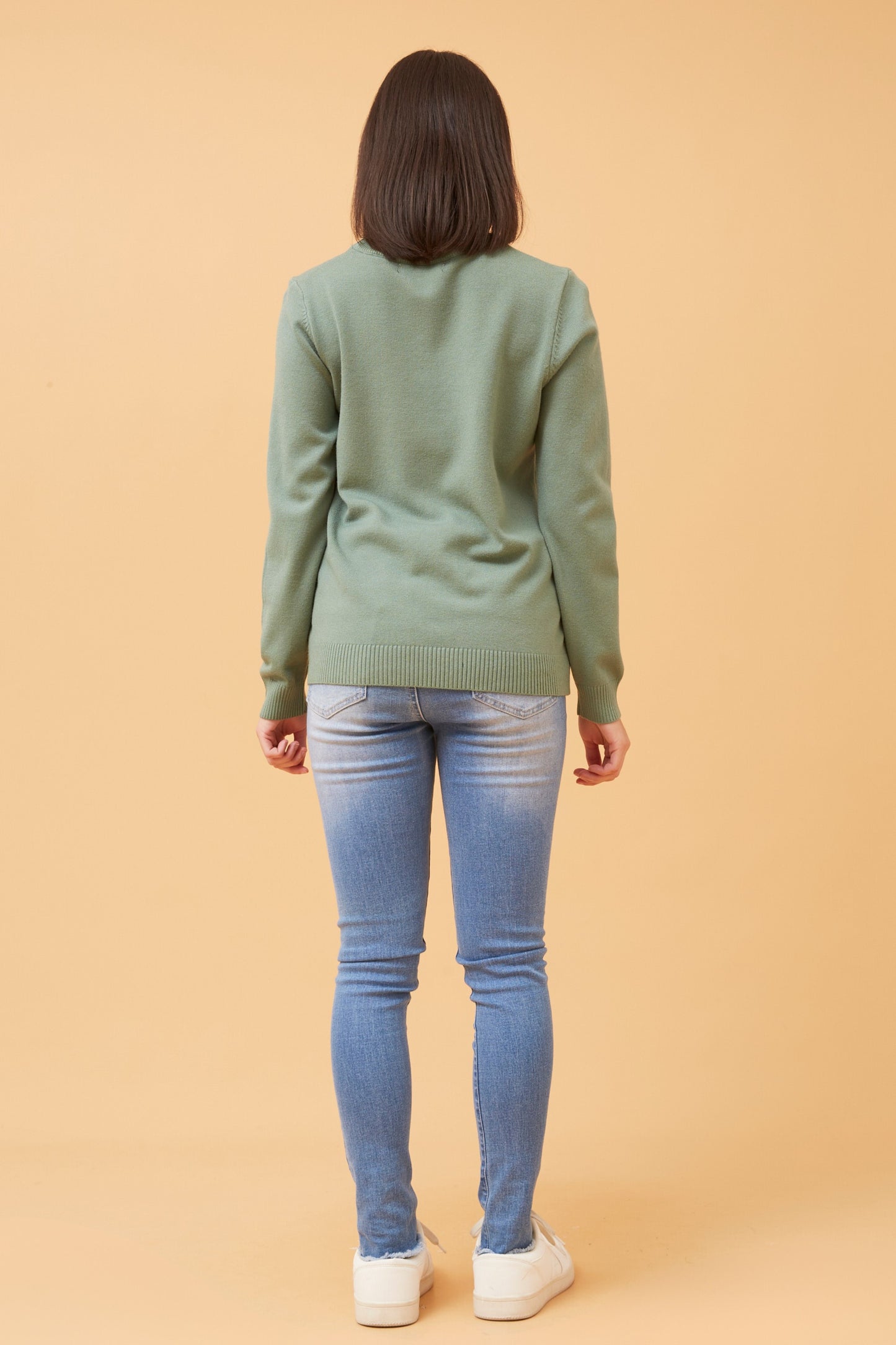 Angie Floral Embellished Knit Green Ash KP519089