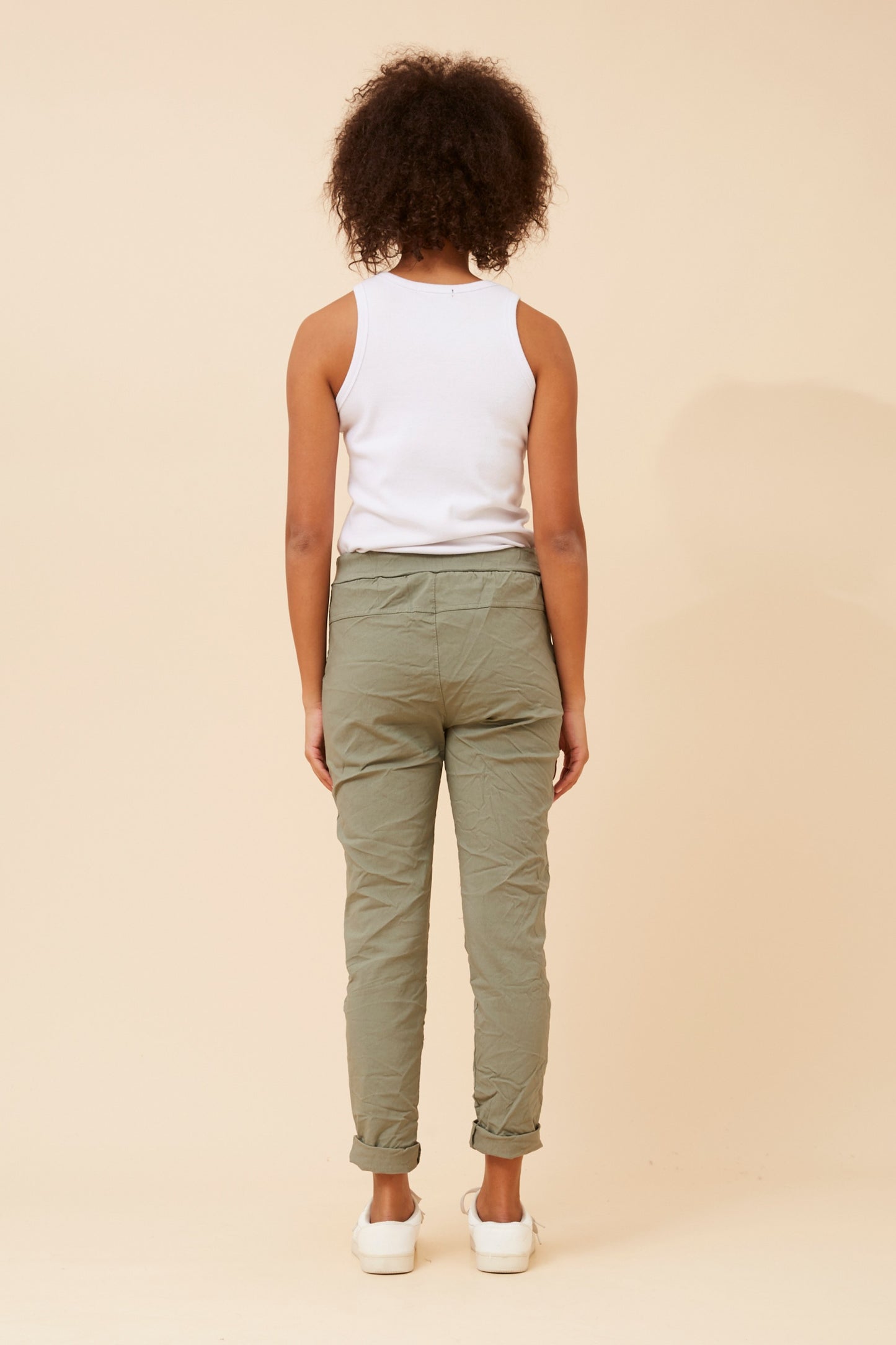 Star Sequin Patches Italian Pant -Khaki  P521148