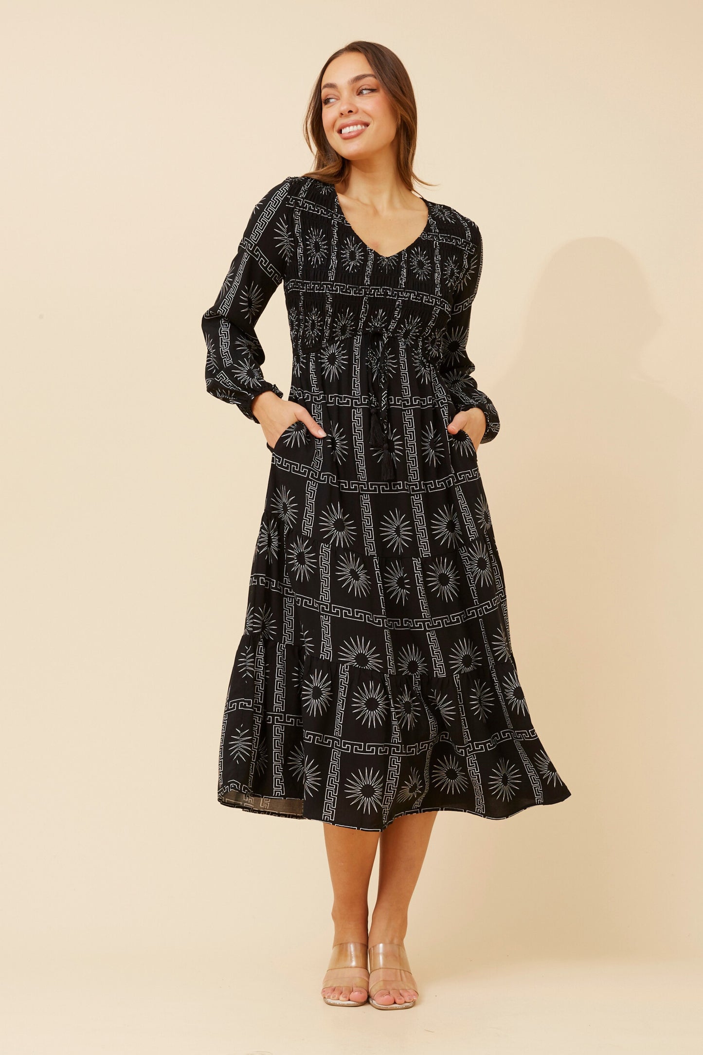 Colette Tiered Dress D734152 Black