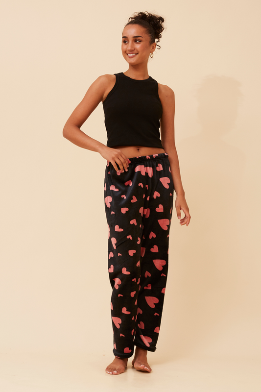 Heart Print Fluffy Pyjama P526056
