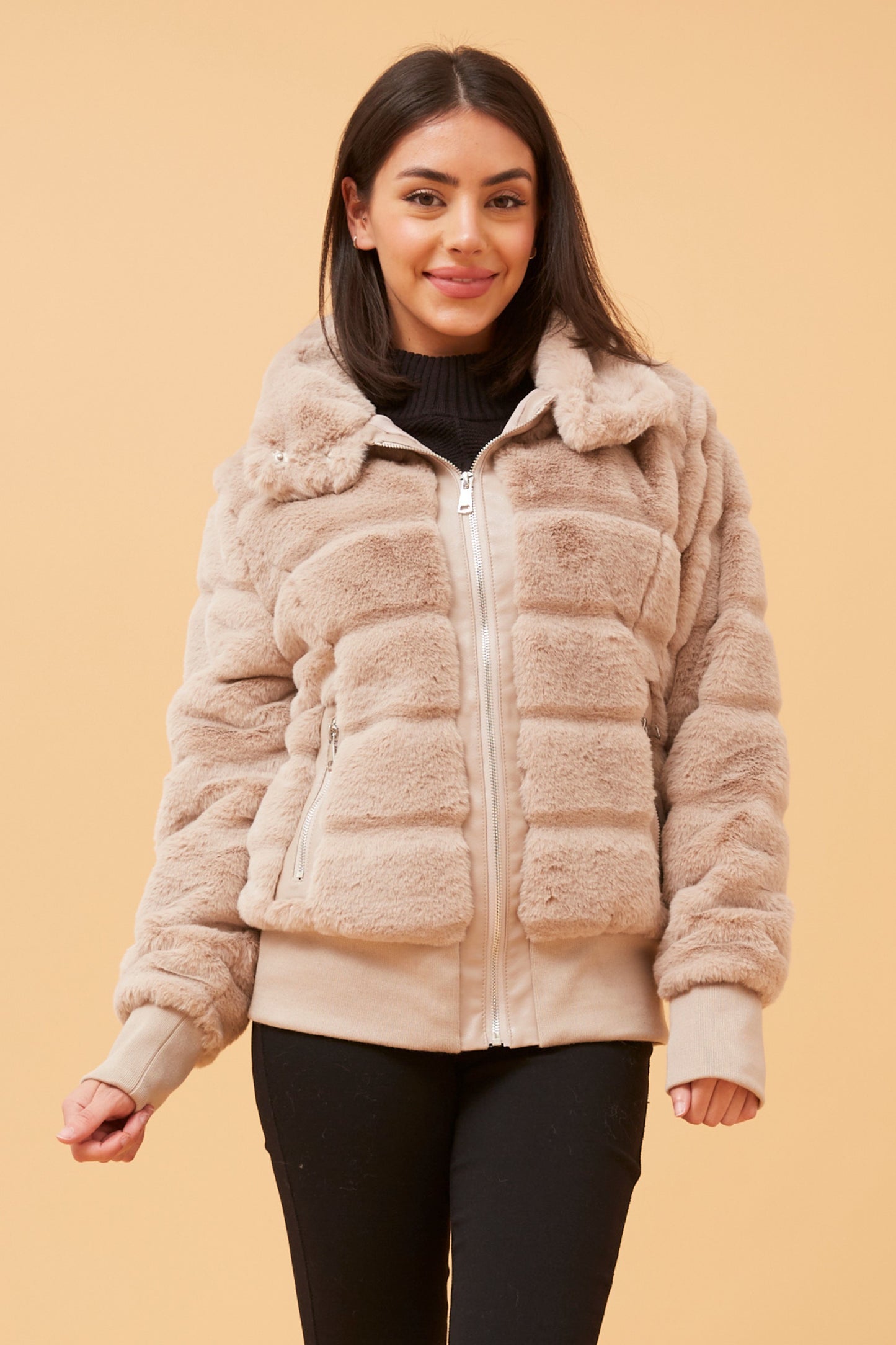 Aurora Faux Fur Beige J515278