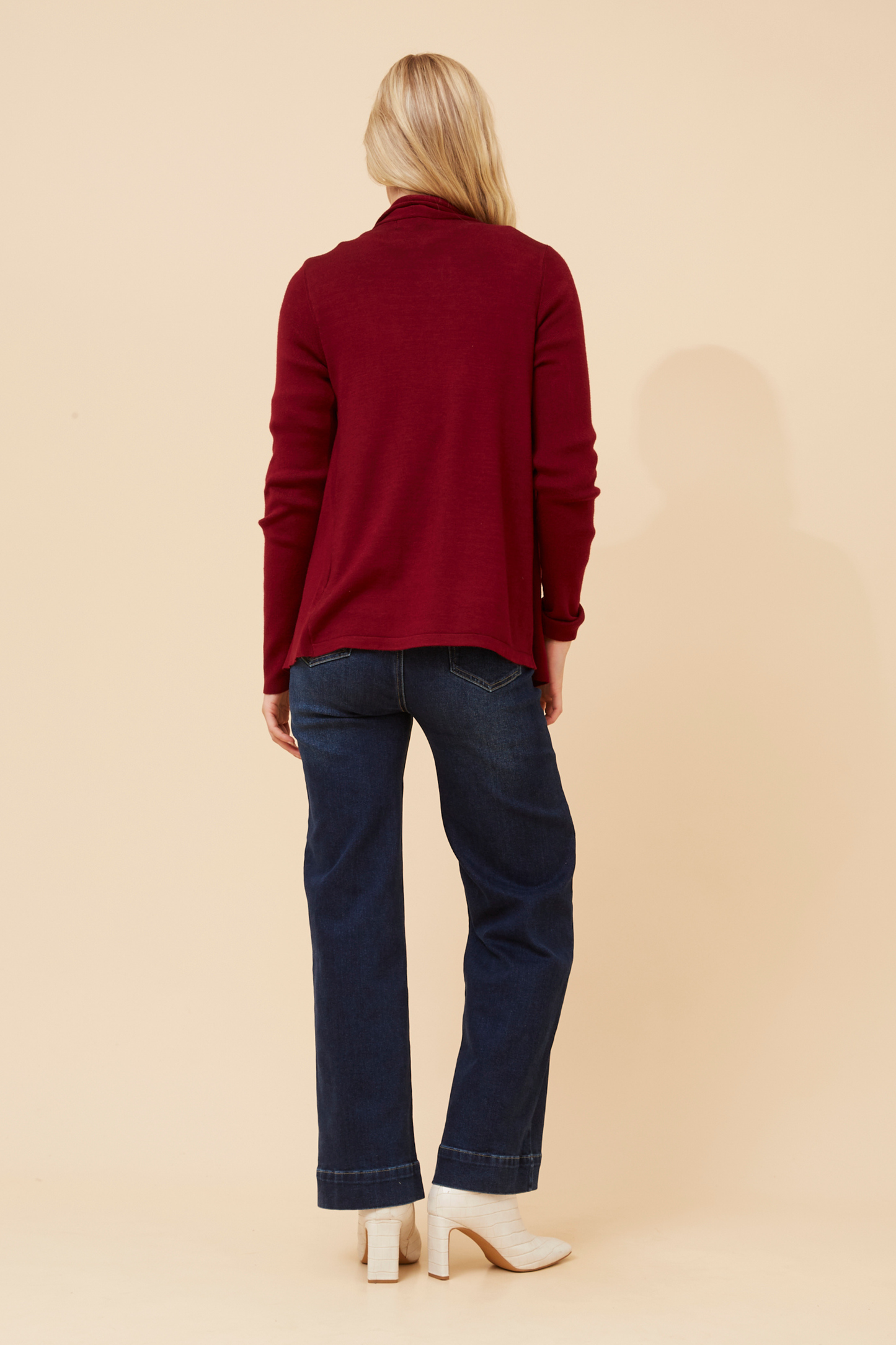 Shawl Collar Cardigan KC521966 Red Dahlia