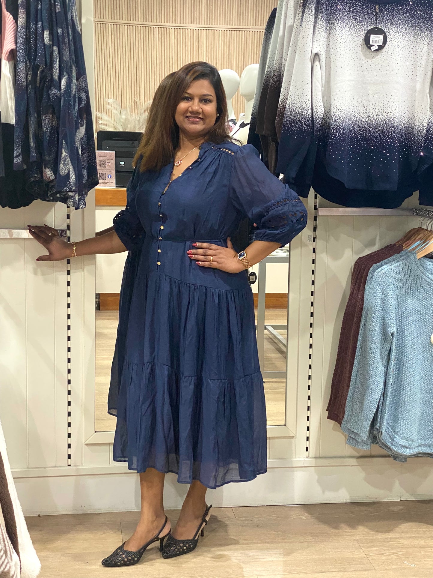 Roselle Party Dress  43250885-1 Navy