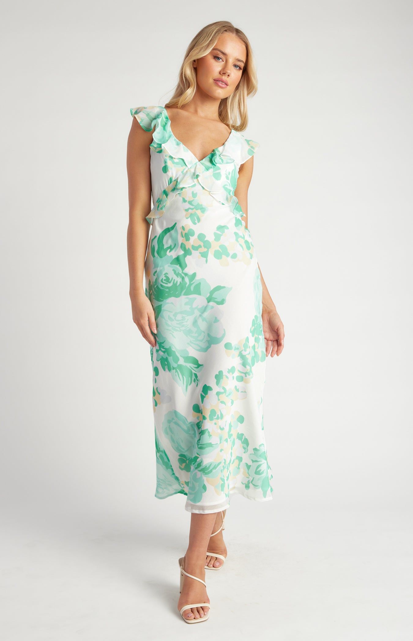 Richie Floral Chiffon Print Midi Dress