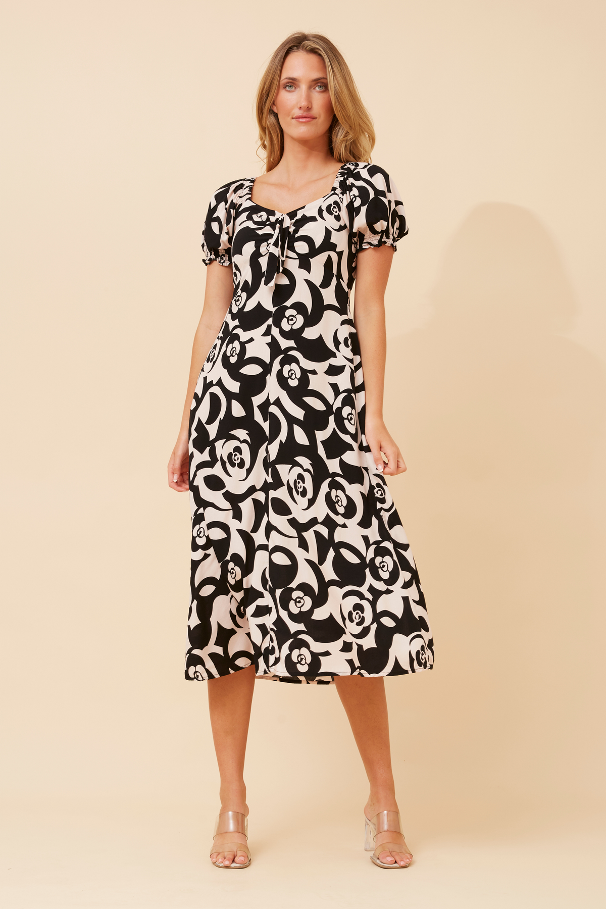 Anne Front Bow Dress D520356 Black