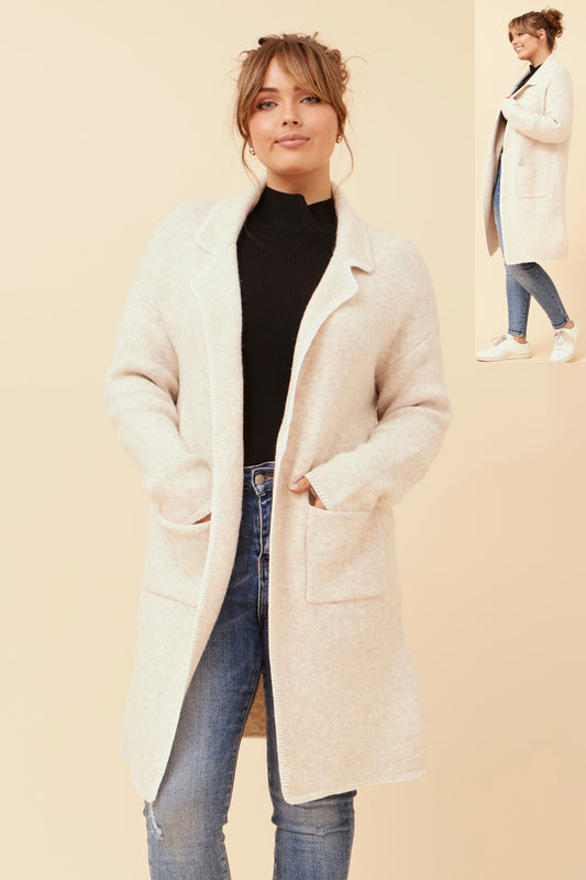 Avenne Collar Cardigan KC524650 Beige