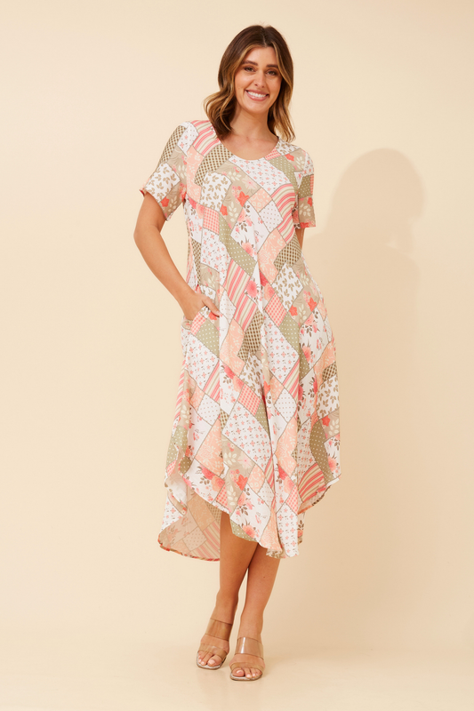 Lana Abstract Print Dress D736220 Multi Green