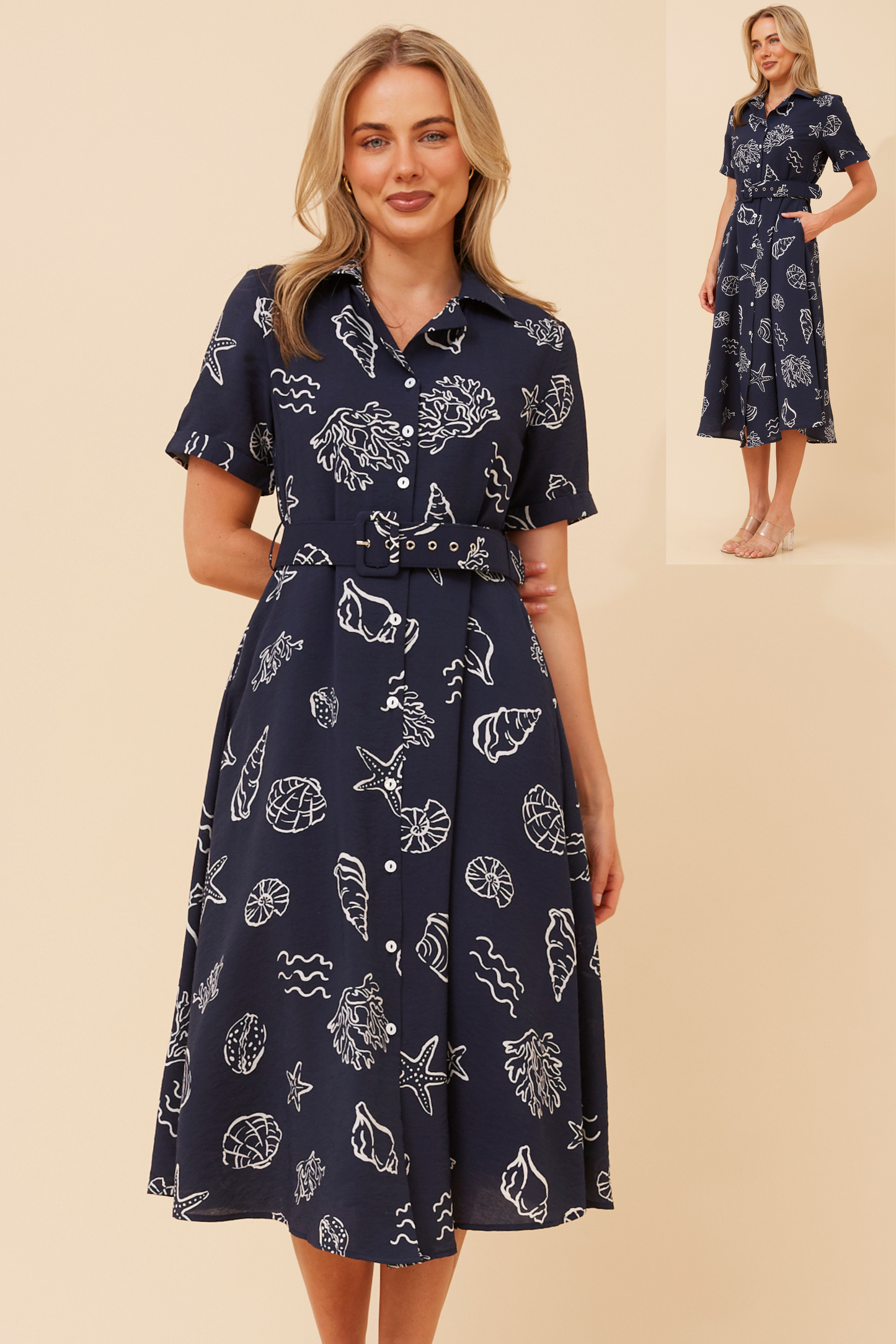 Kenzie Abstract Print Shirt Dress D525493