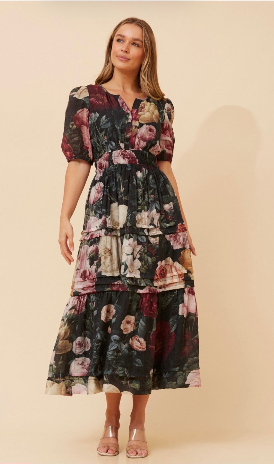 Emberly Floral Dress D524864 Multi Black