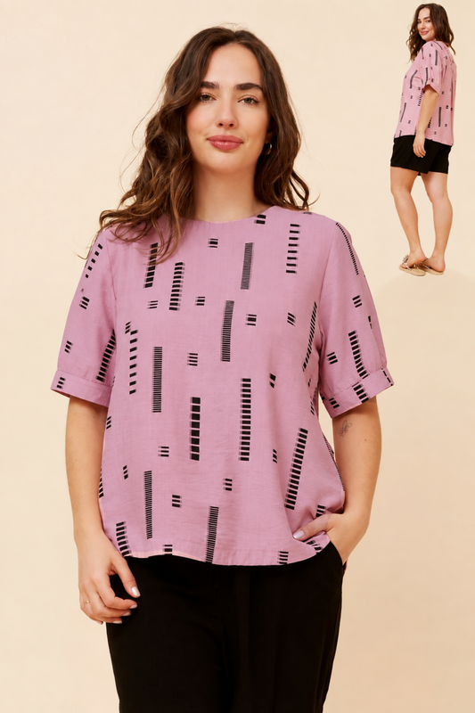 Carolyn Short Sleeve Top - Lavender T731876