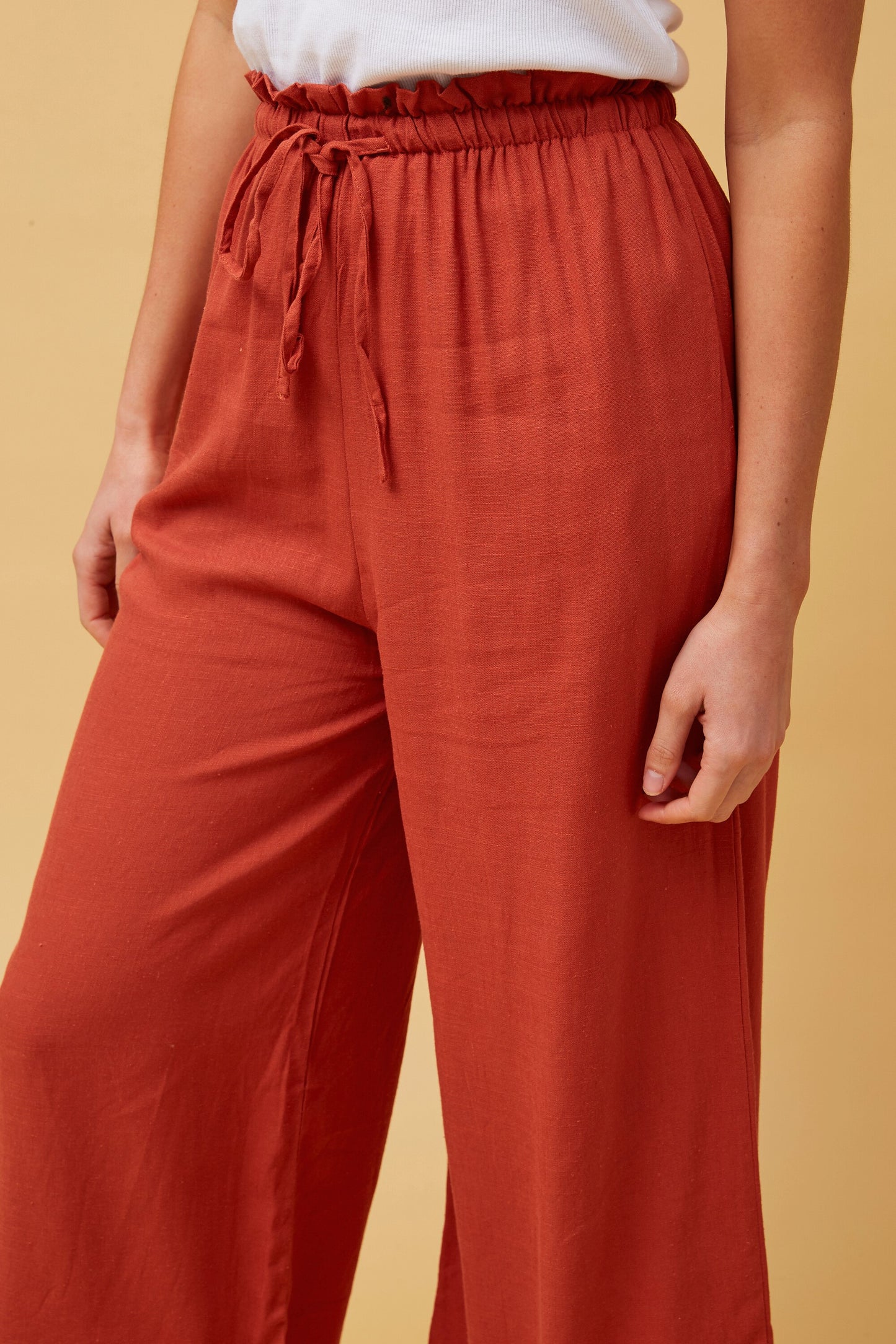 Alexa Linen Pants - Rust P509224