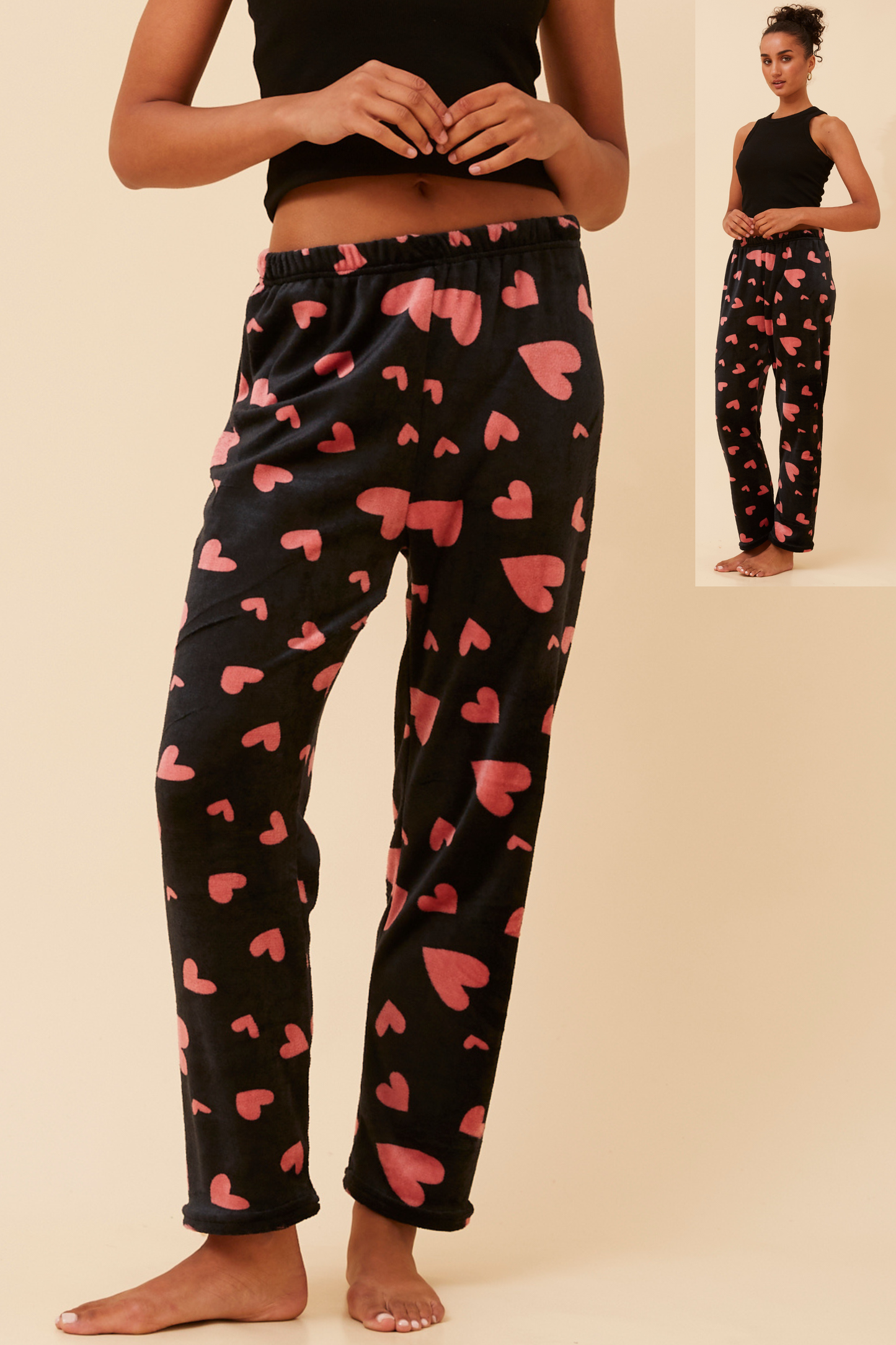 Heart Print Fluffy Pyjama P526056