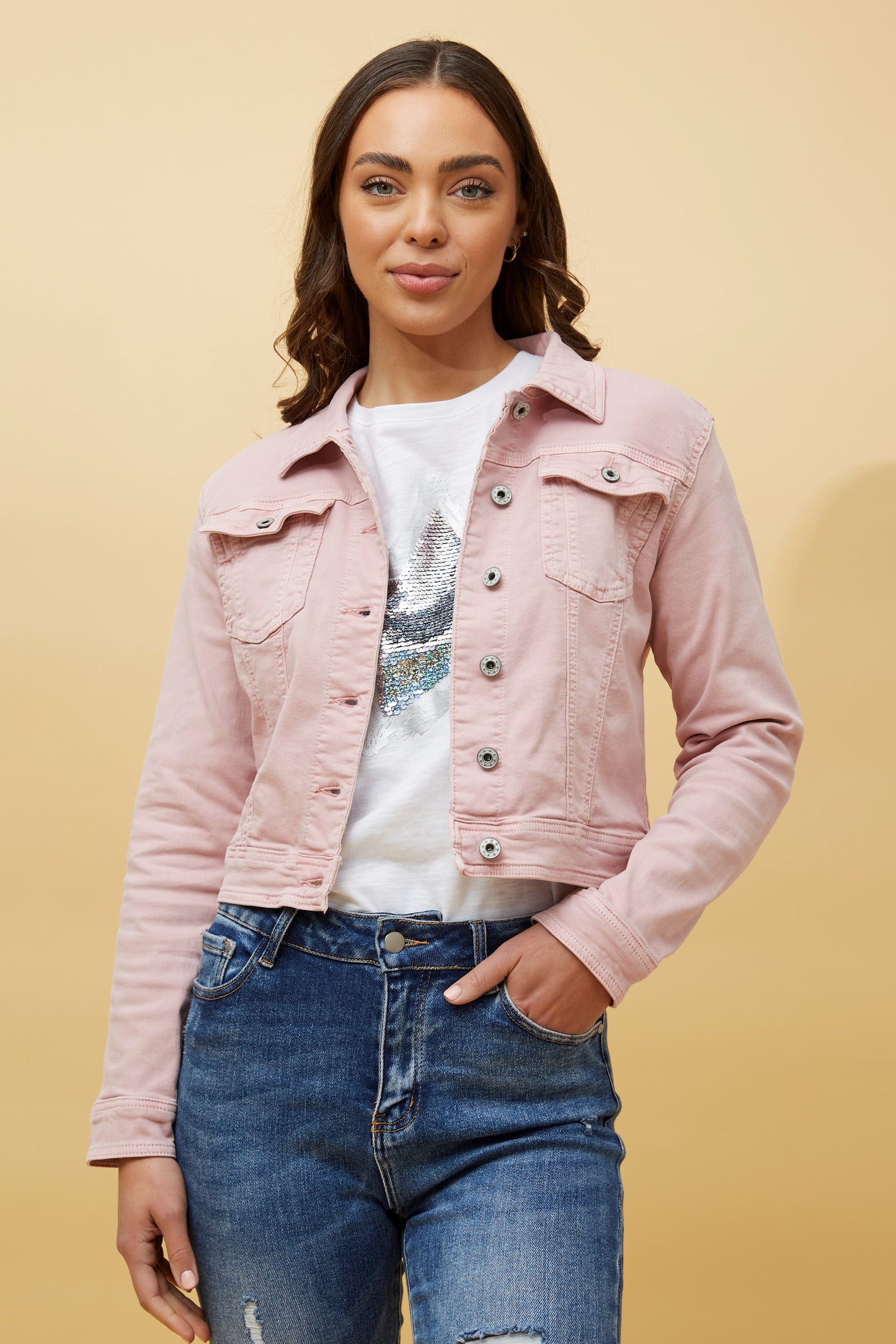 Felma Sequin Wing Jacket J517180 Light Pink