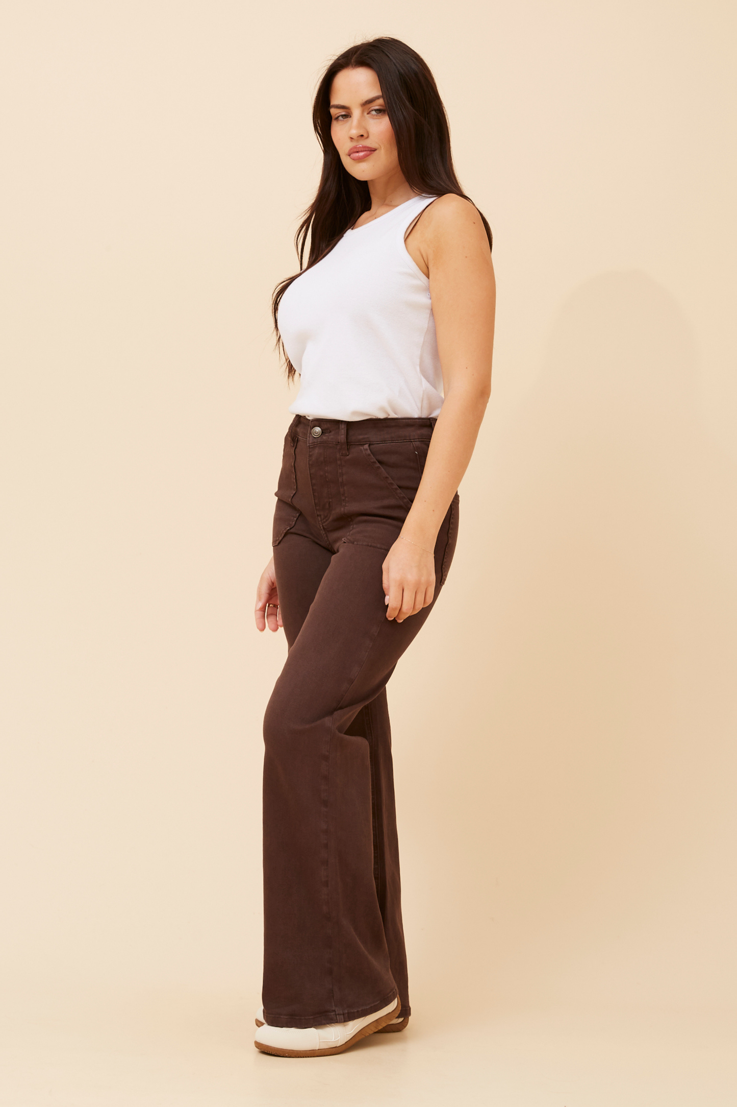 Beatrice  Bootcut Pants P733134 Chocolate