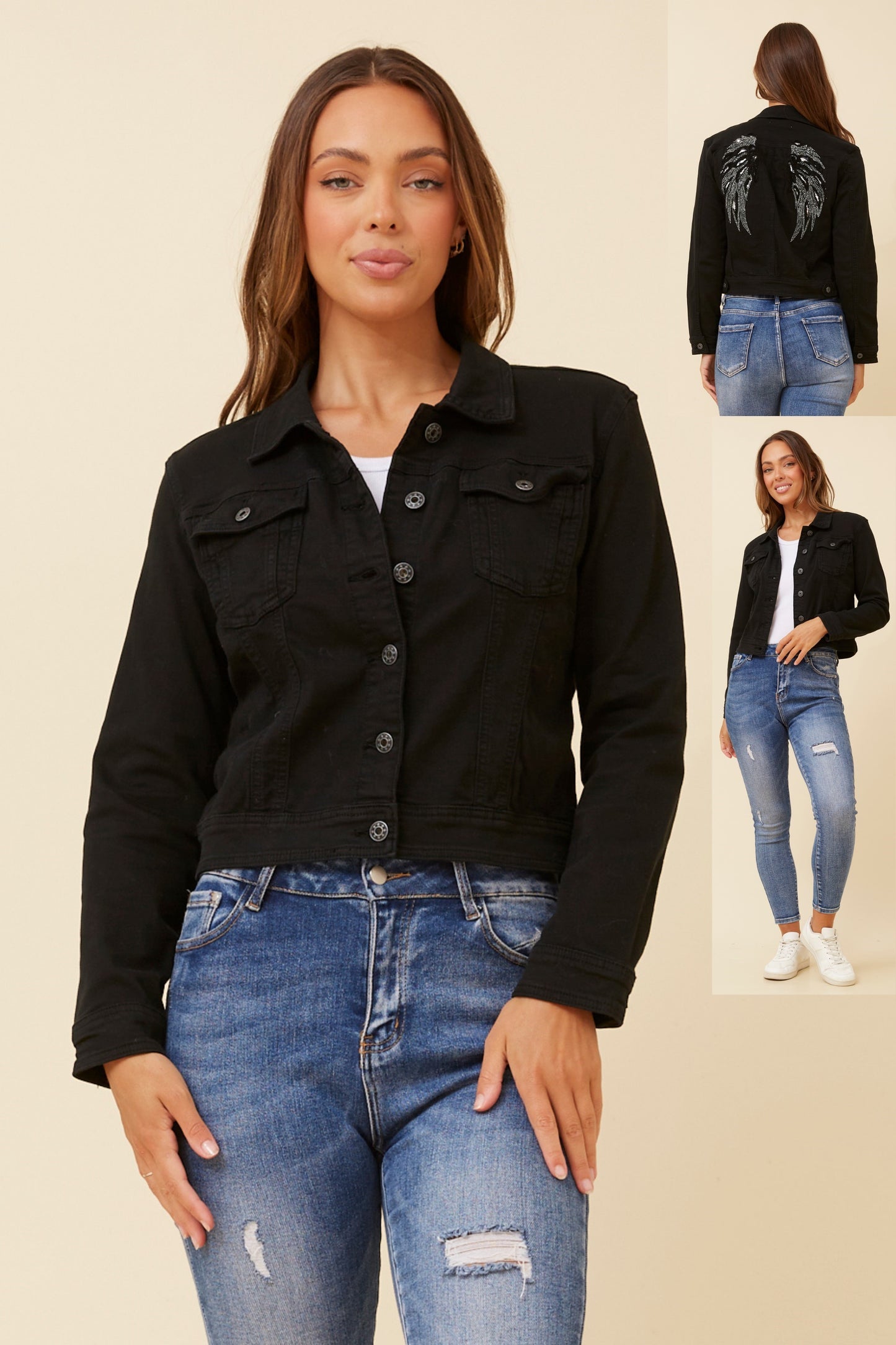 Felma Sequin Wing Jacket J517180 Black