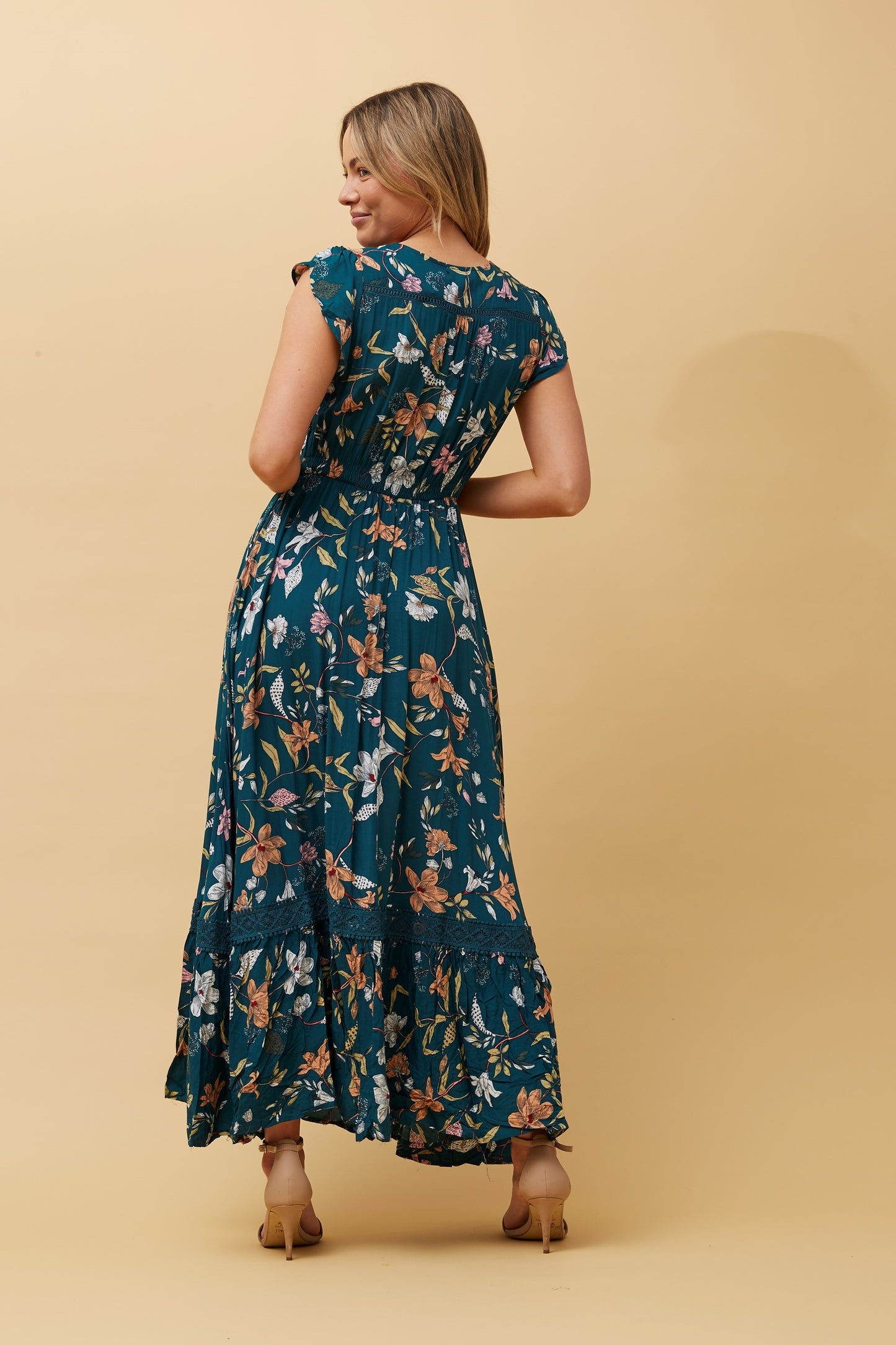 Indi Flower Print Maxi Dress - D509362 MultiGreen