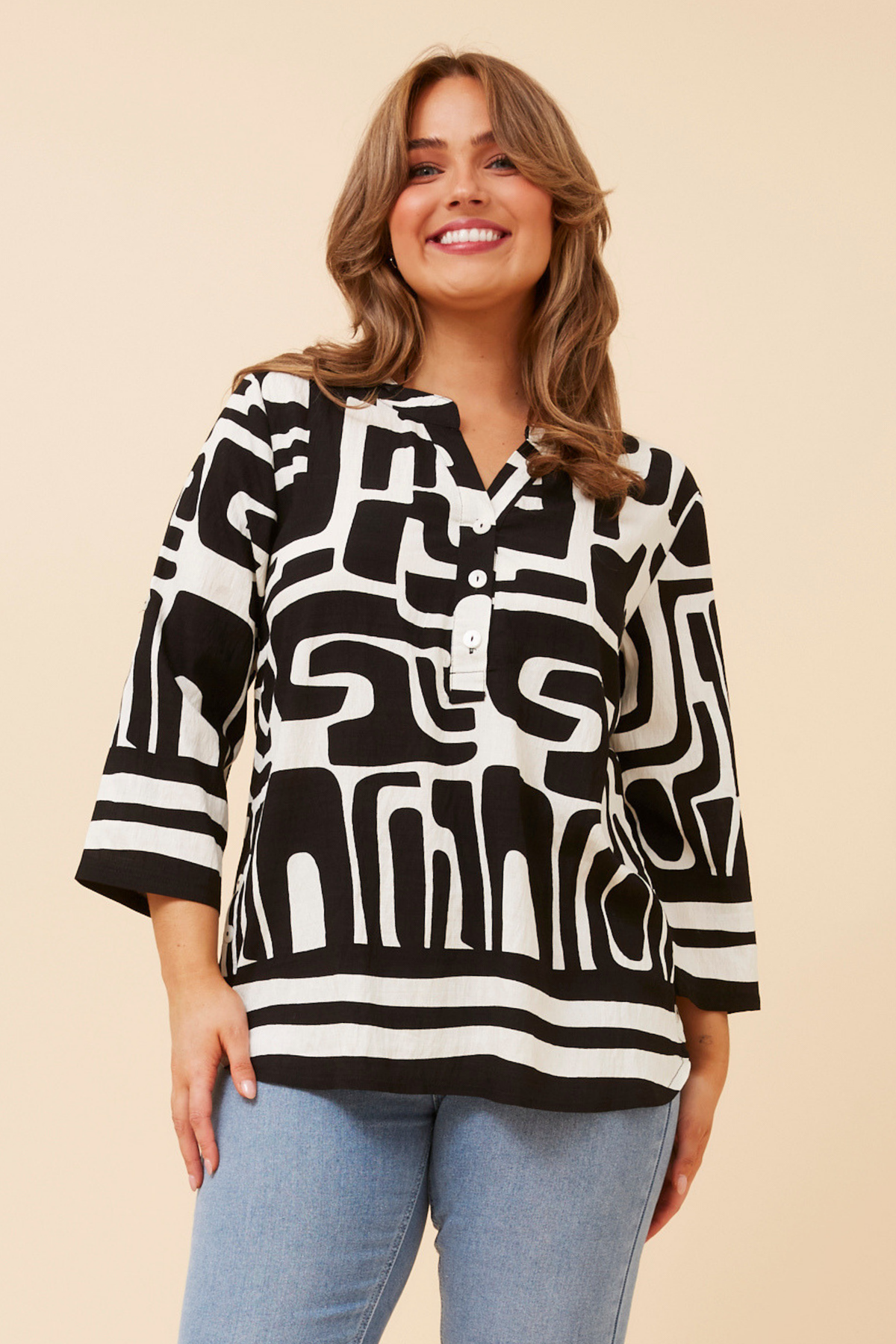 Nadia Blouse T526494 Black & White